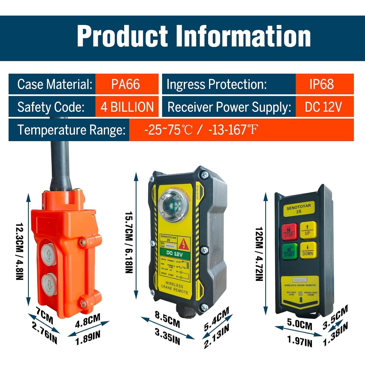 Control Remoto Inalámbrico 12V Senotoyar para Grúas y Remolques