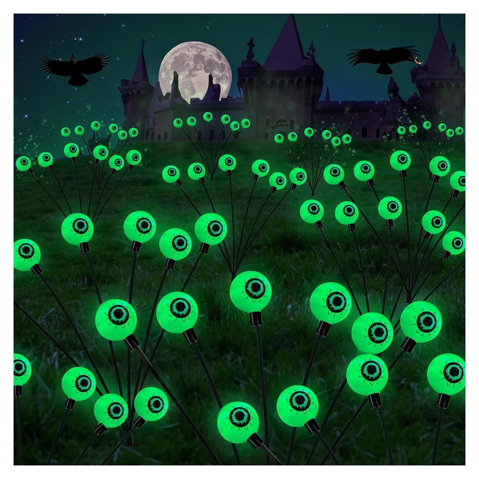 Luces LED Ojos Verdes Dazzle Bright 2 Paquete Jardín Halloween