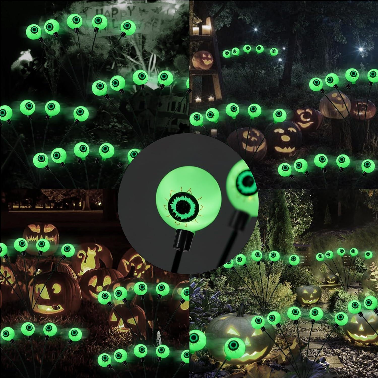 Luces LED Ojos Verdes Dazzle Bright 2 Paquete Jardín Halloween