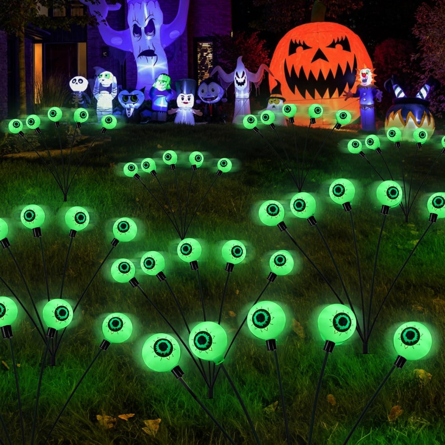 Luces LED Ojos Verdes Dazzle Bright 2 Paquete Jardín Halloween