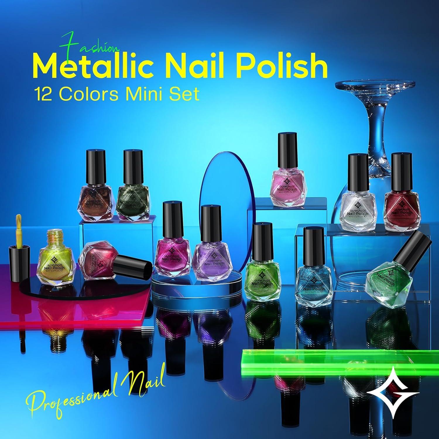 Kit de Esmalte de Uñas Holográfico Glamonade - 12 Colores