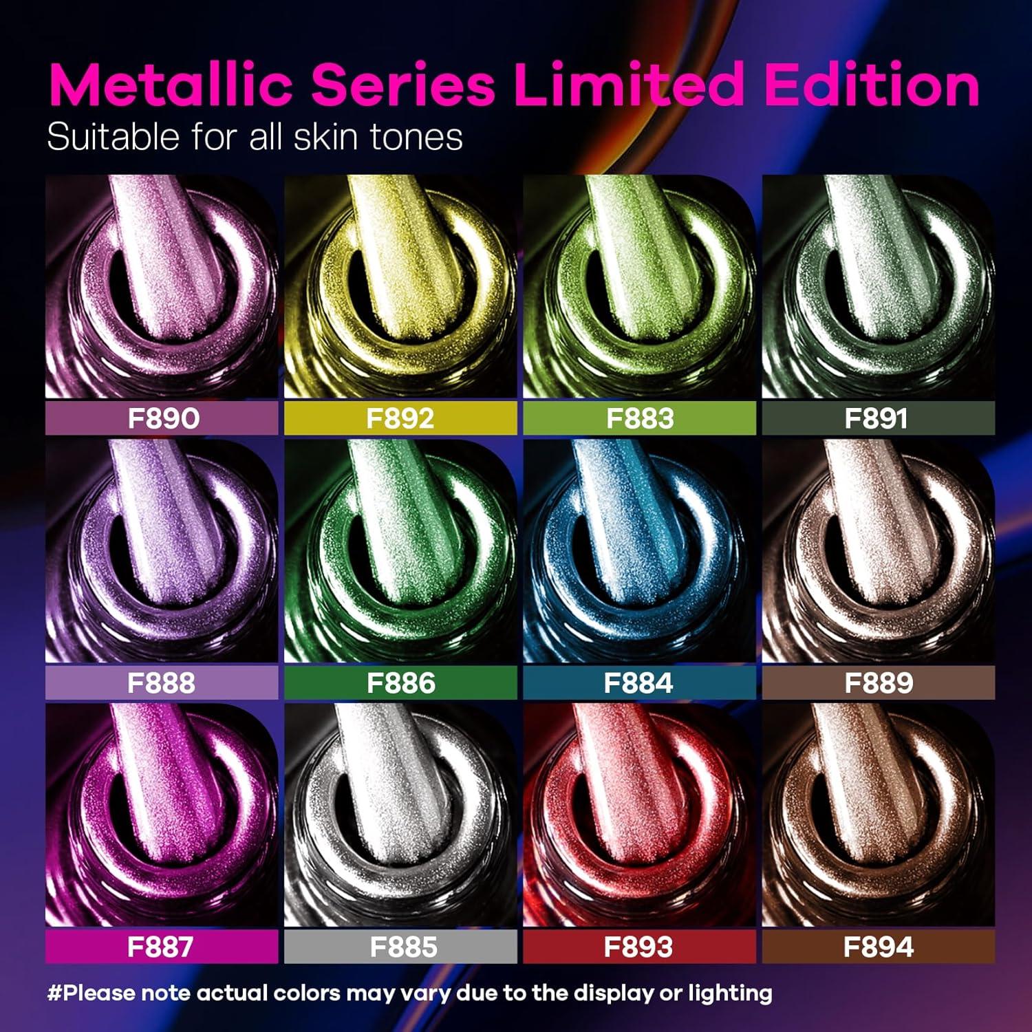 Kit de Esmalte de Uñas Holográfico Glamonade - 12 Colores