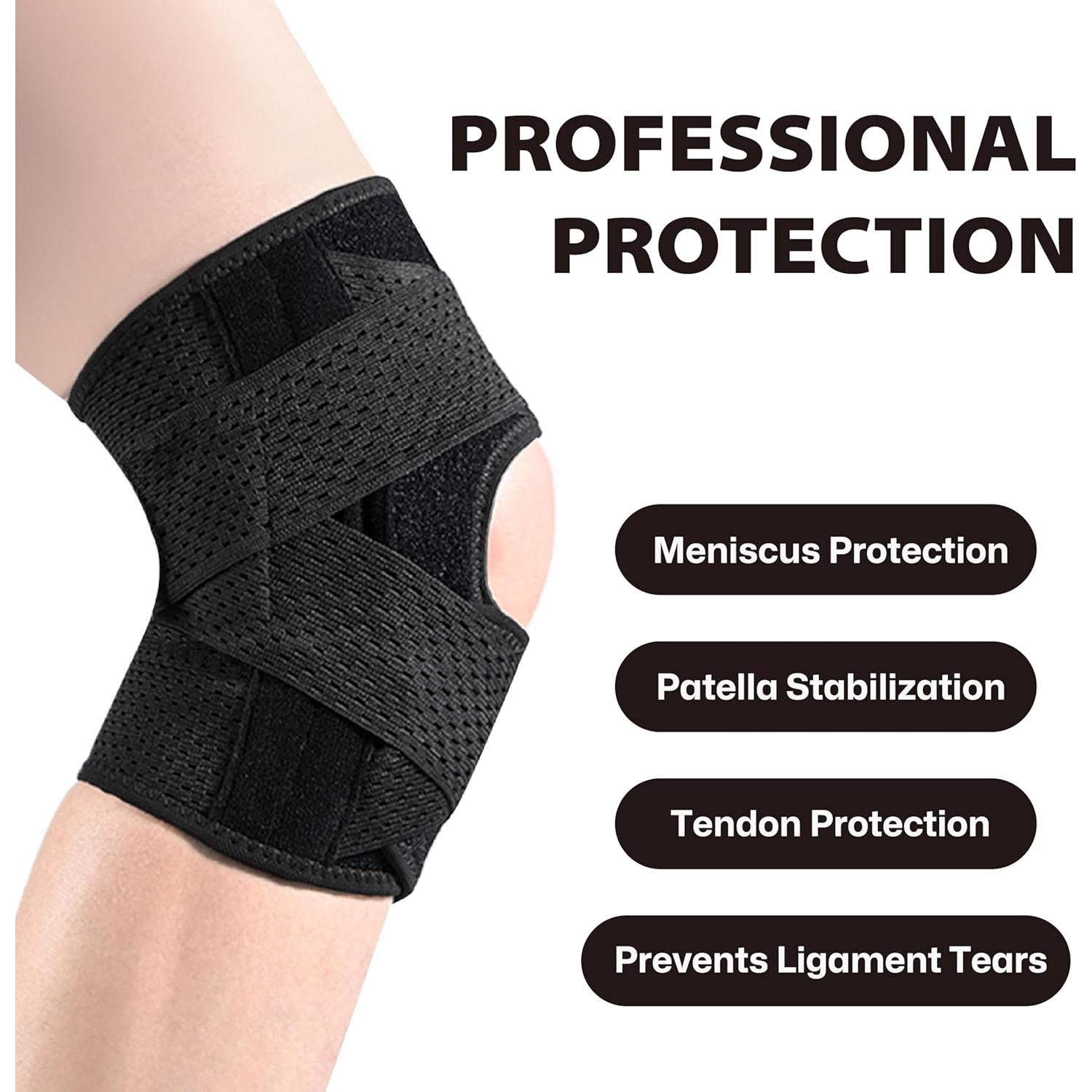 Férula para Rodilla SOLOEVER Ajustable con Estabilizadores - Negro Pequeño