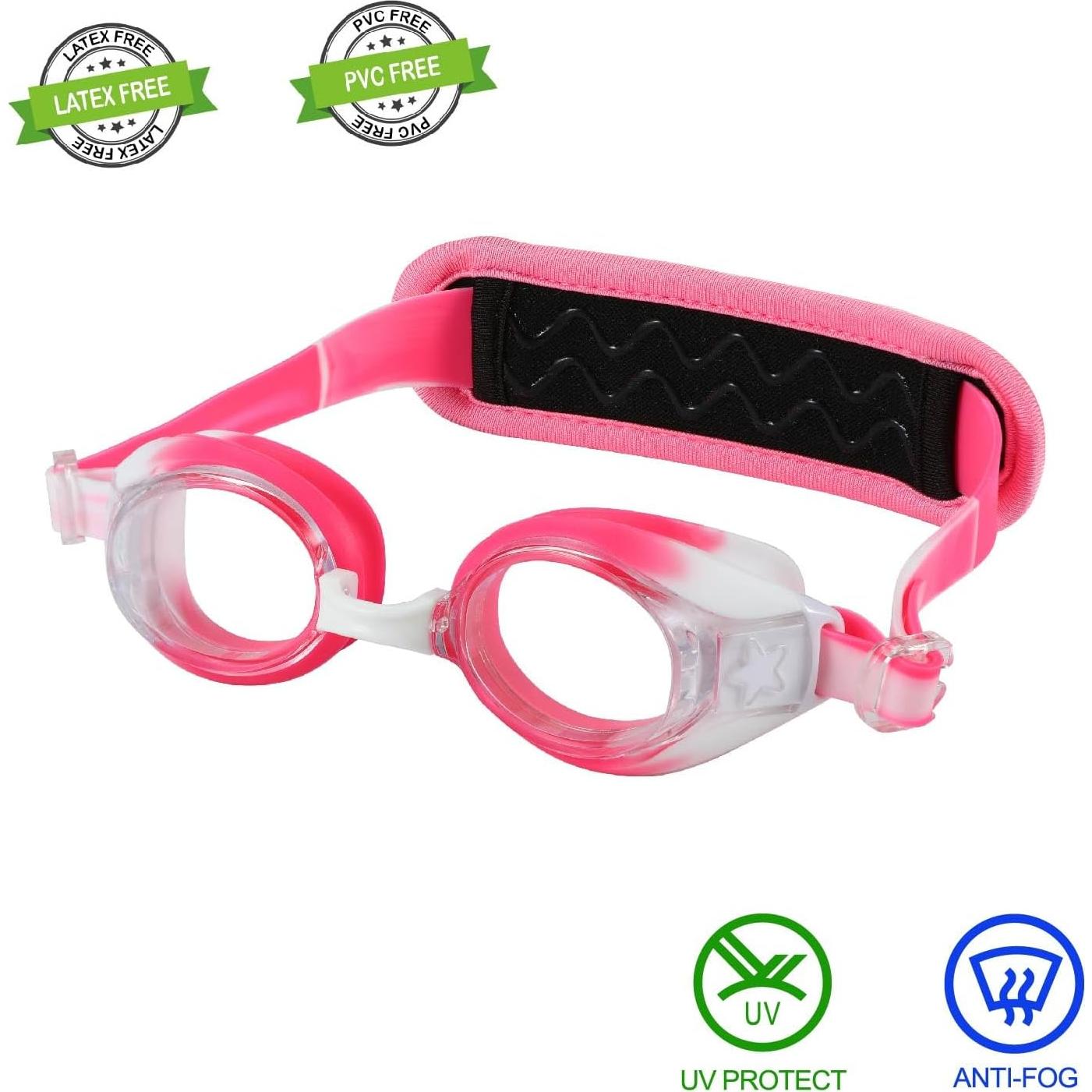 Gafas de natación RUIGAO para niños 2 a 6 años con correa acolchada