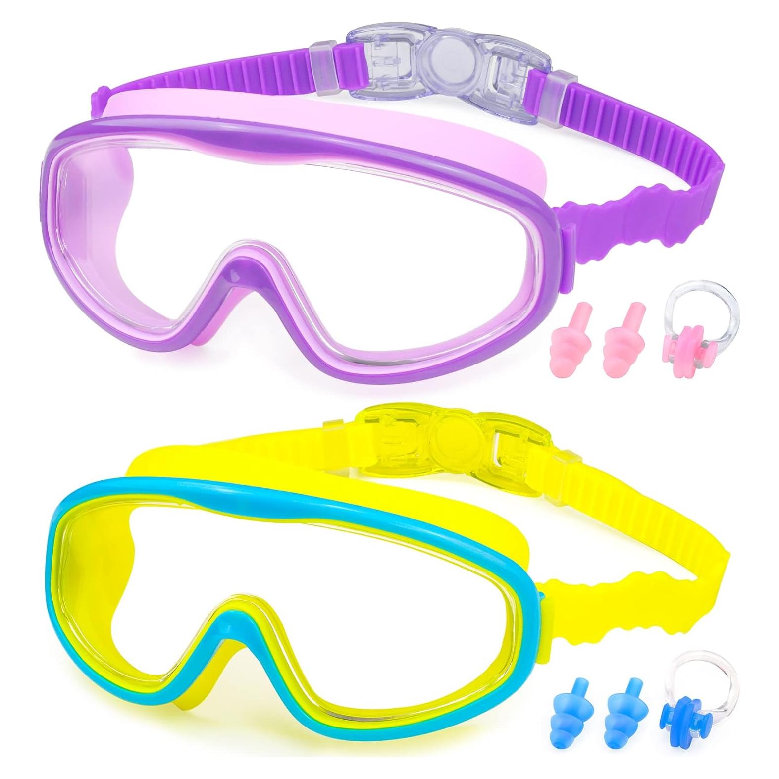 Gafas de natación KAILIMENG para niños, 2 paquetes, anti-vaho