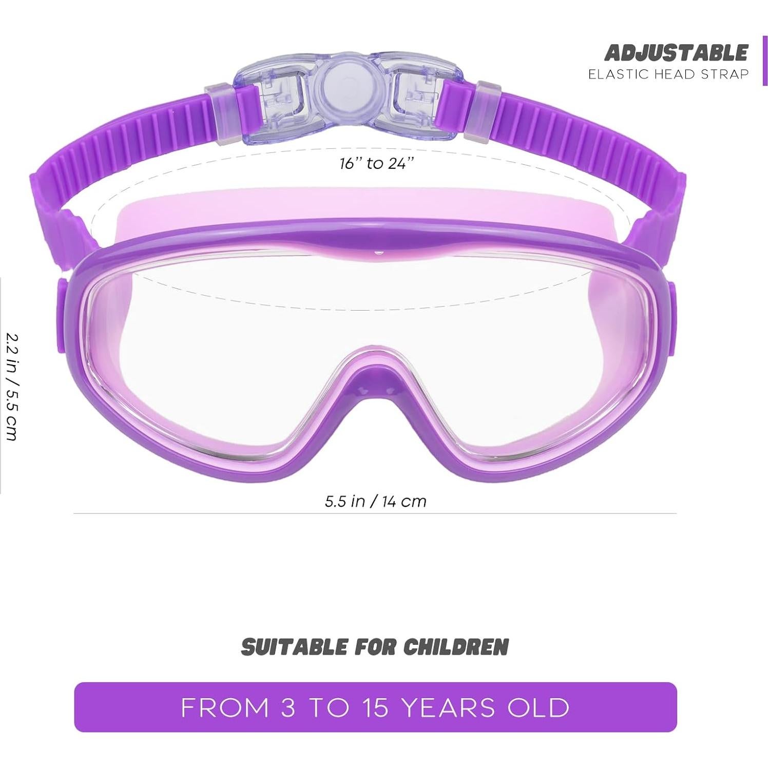 Gafas de natación KAILIMENG para niños, 2 paquetes, anti-vaho