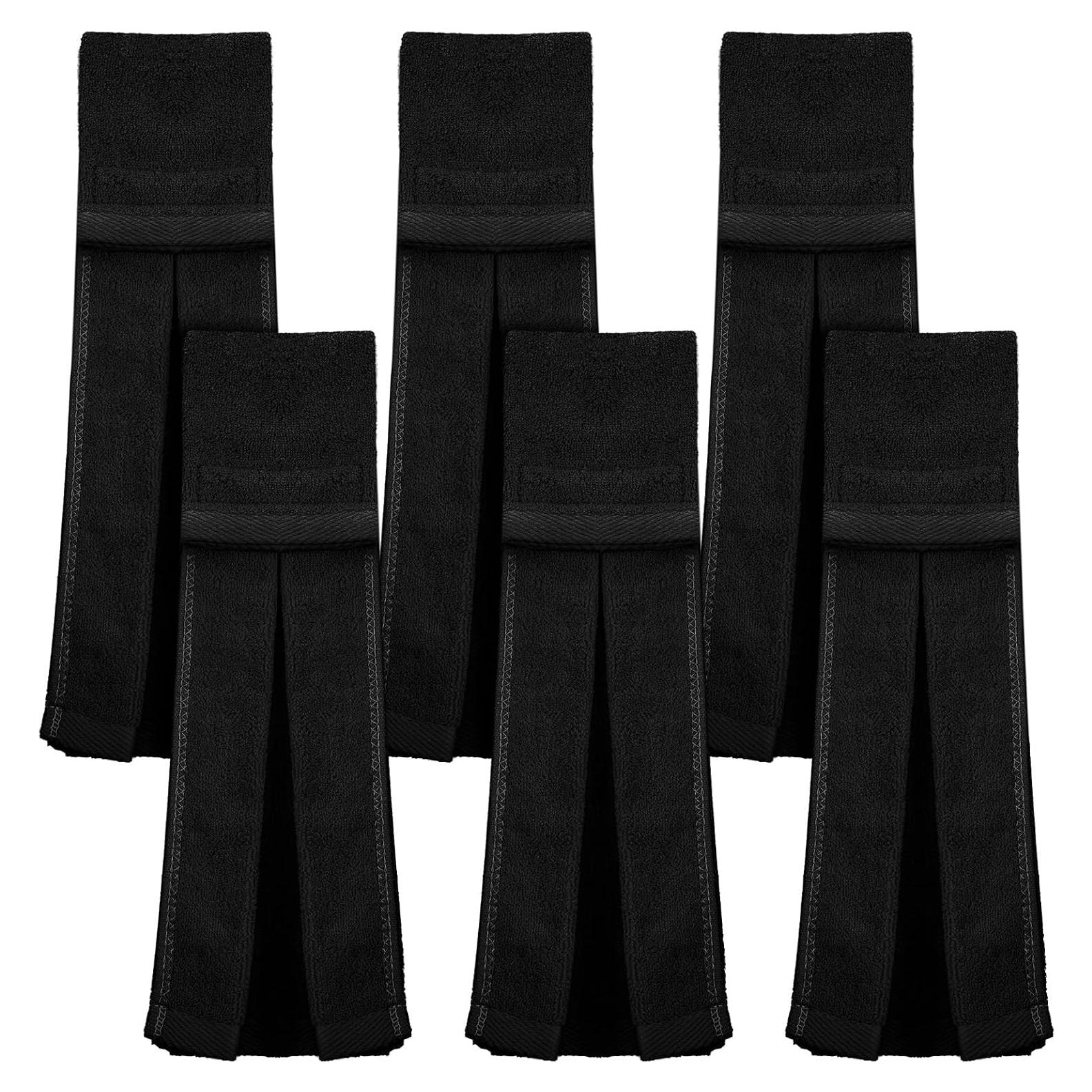 Toallas de Mano Moukeren 6 Pcs Algodón Negro para Deporte