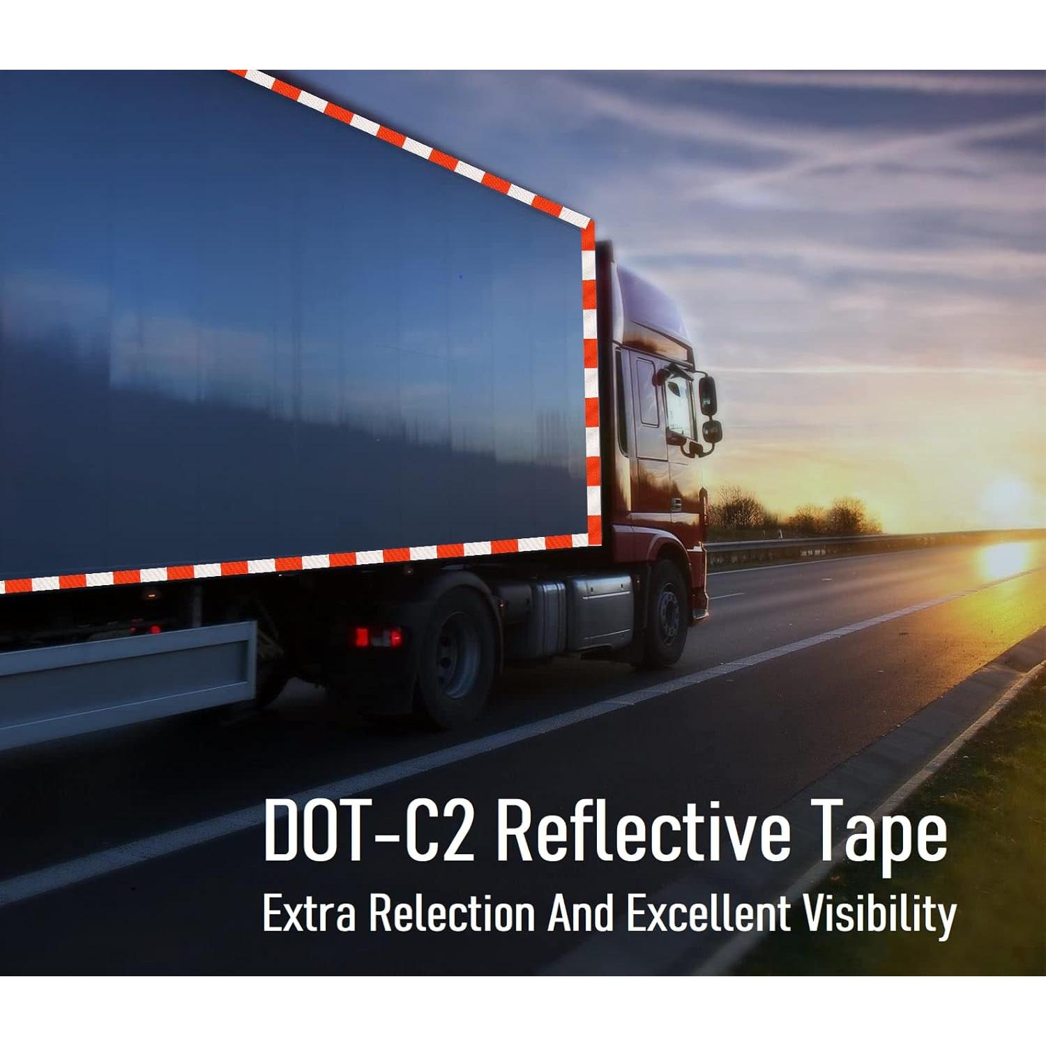 Cinta Reflectante DOT-C2 5 cm x 30.48 m THKULKME Rojo Blanco