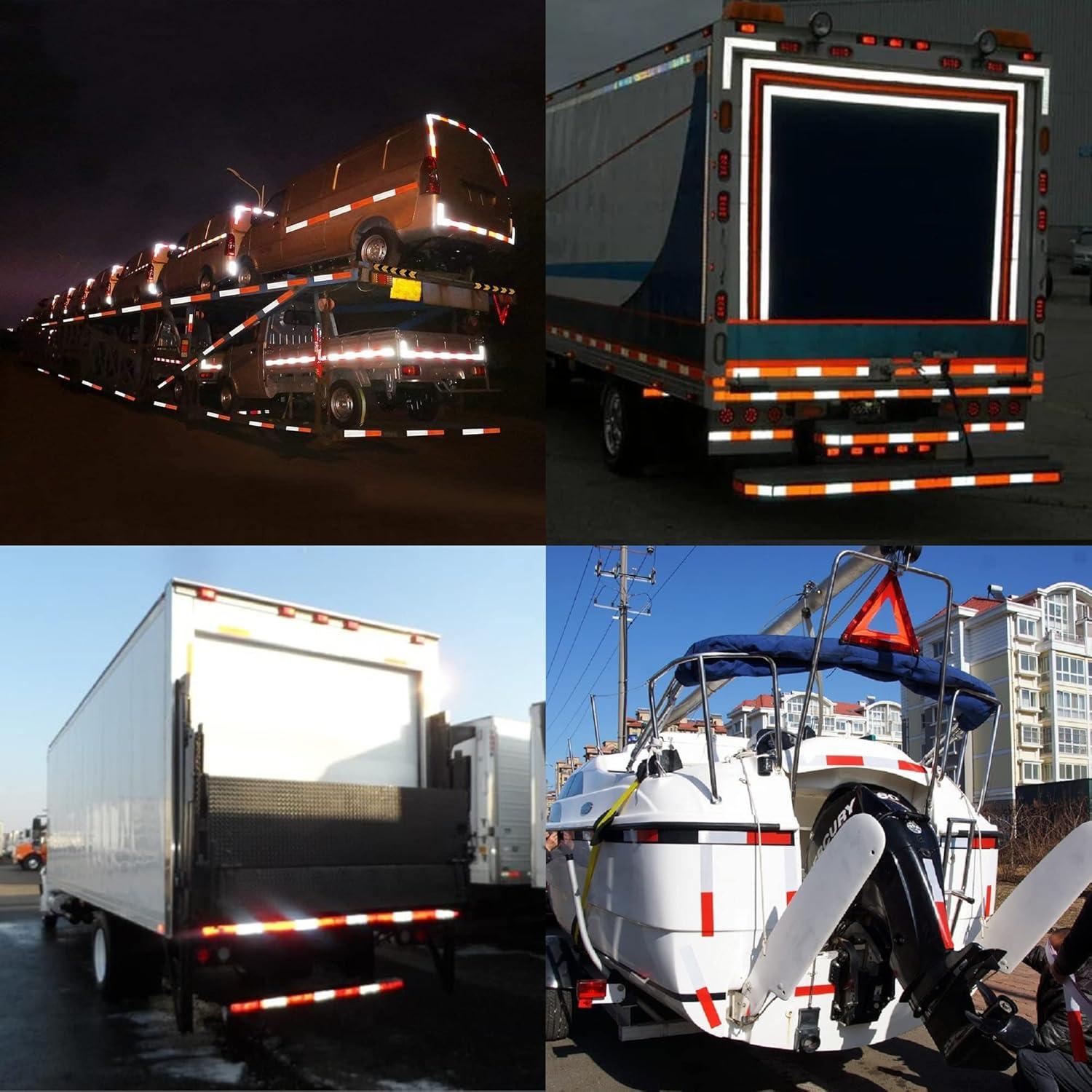 Cinta Reflectante DOT-C2 5 cm x 30.48 m THKULKME Rojo Blanco