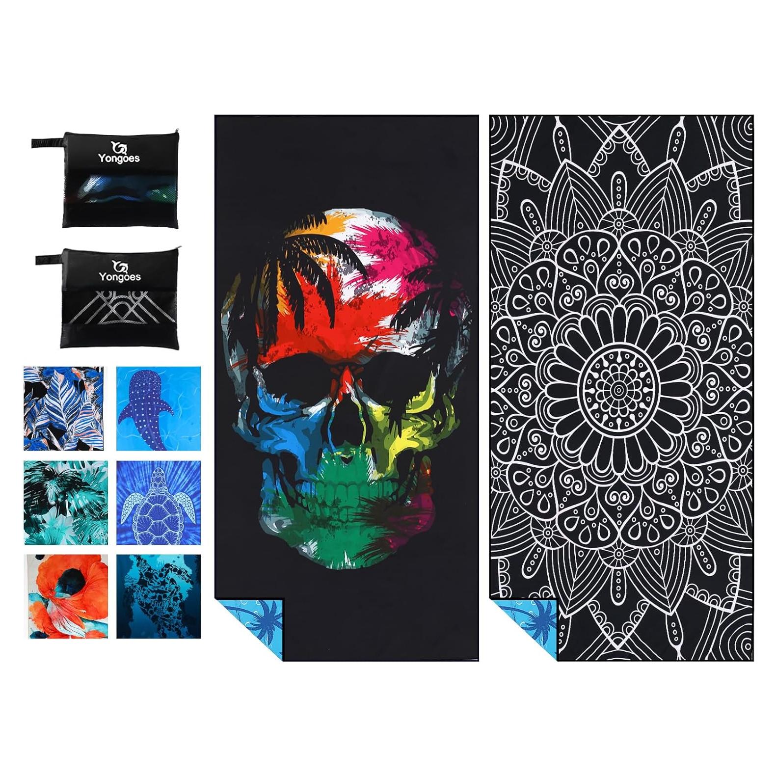 Toalla de Playa Microfibra Yongoes 2 Paquete 81x180 cm Negra