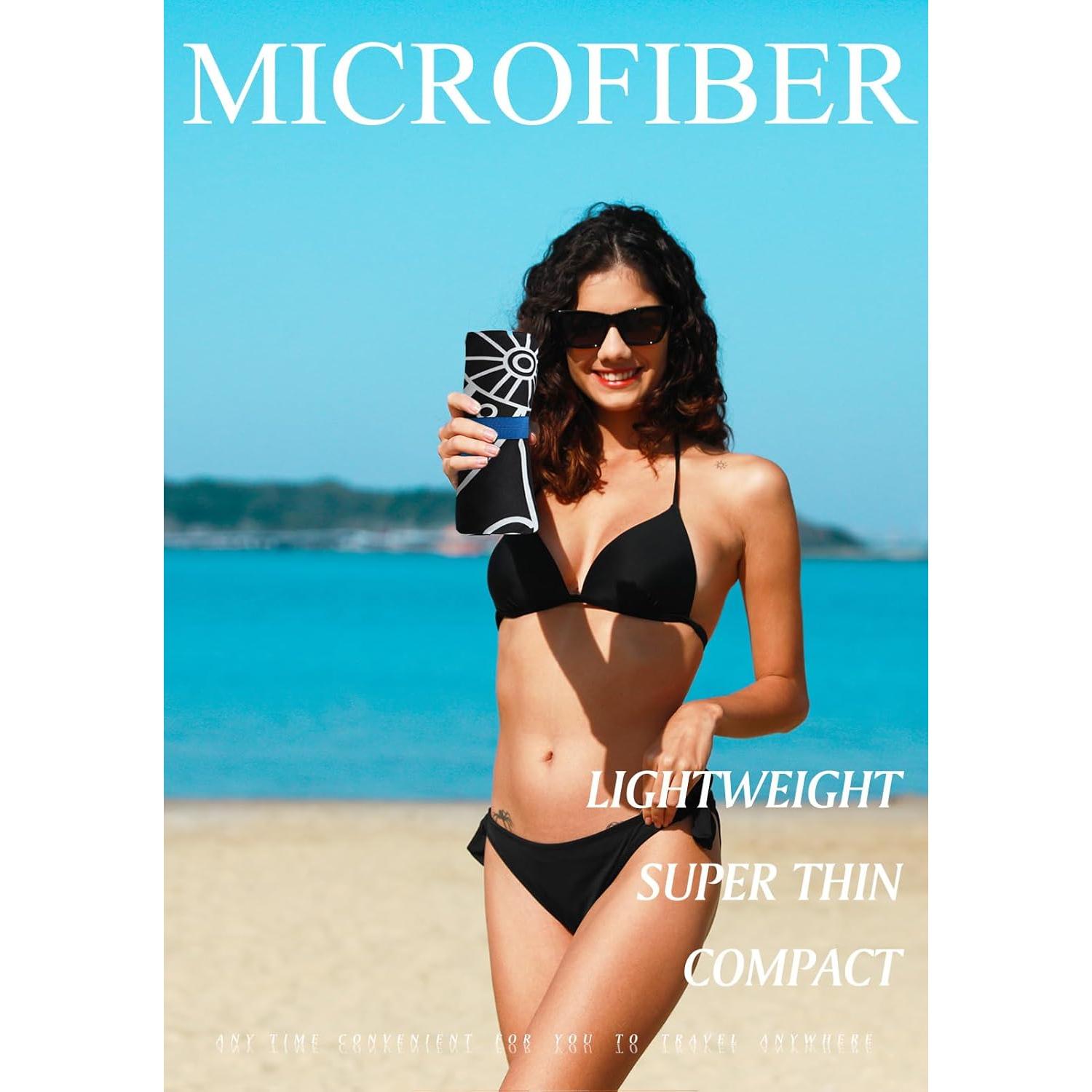 Toalla de Playa Microfibra Yongoes 2 Paquete 81x180 cm Negra