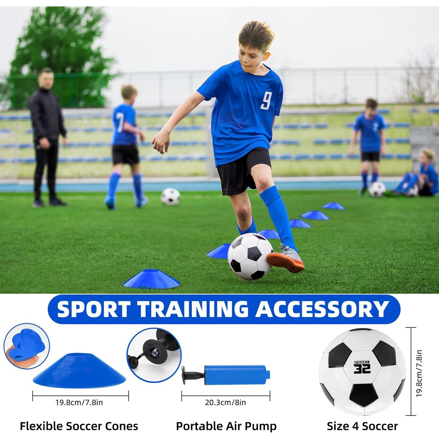 Goles de Fútbol Portátiles HAFHAF 4x3 pies con Balón y Conos