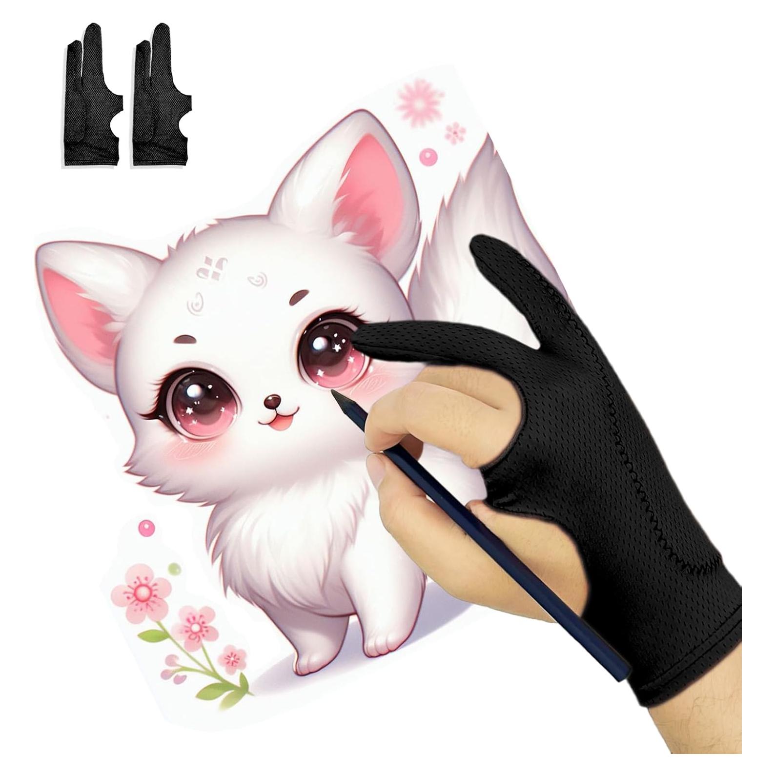 Guante Transpirable para Dibujo WSWBD Negro S - Arte Digital