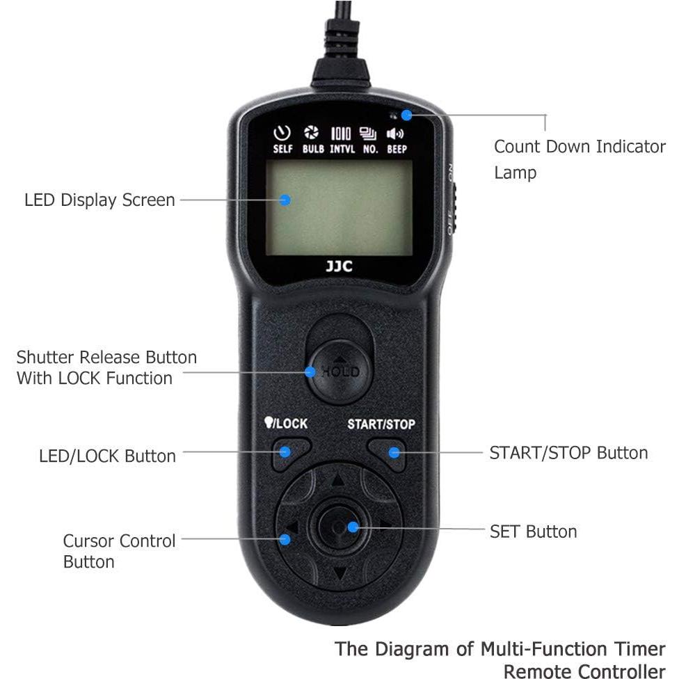Intervalómetro JJC TM con cable para cámaras Sony - 90 cm