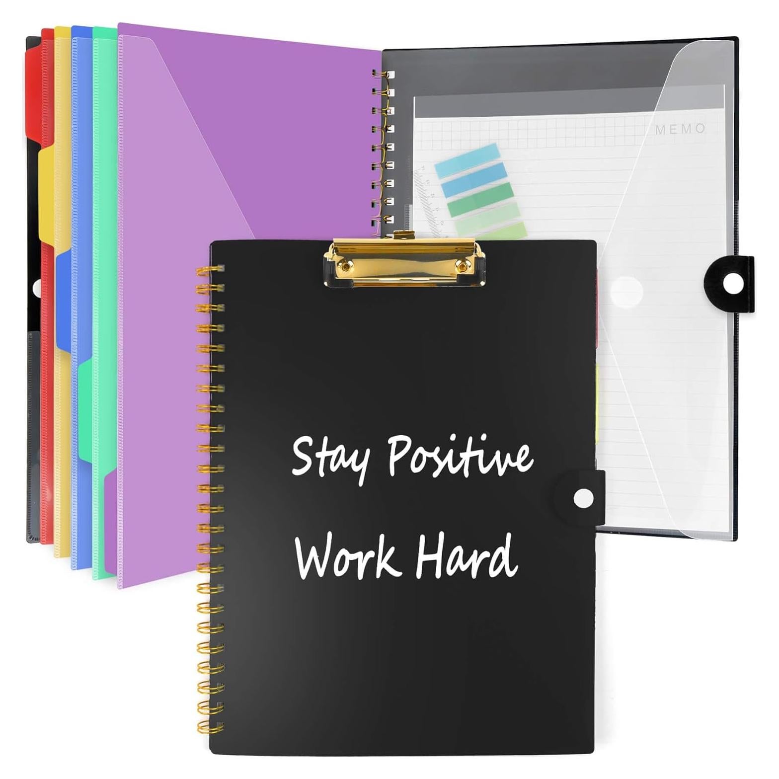 Folio de Portapapeles Multifuncional DIYNP Negro A4 con Bloc