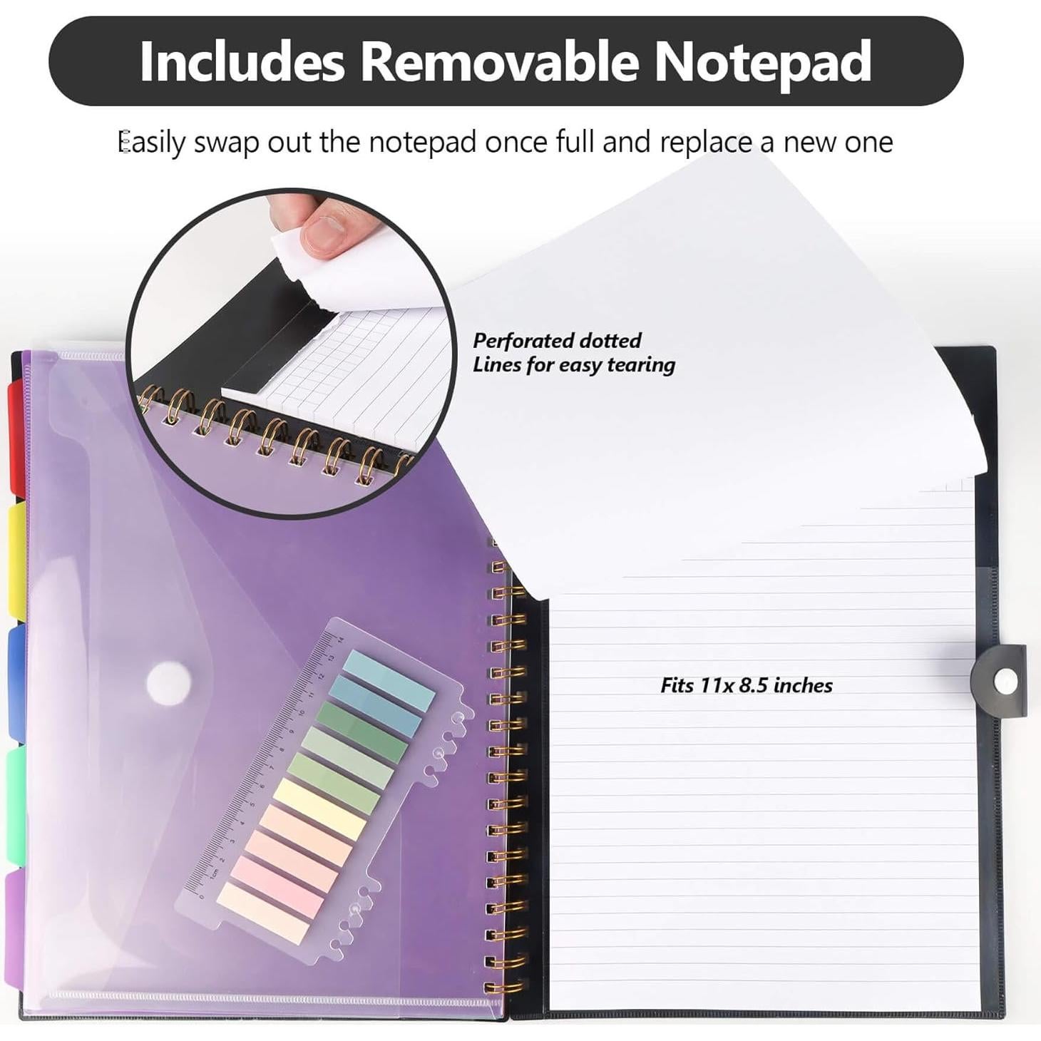 Folio de Portapapeles Multifuncional DIYNP Negro A4 con Bloc