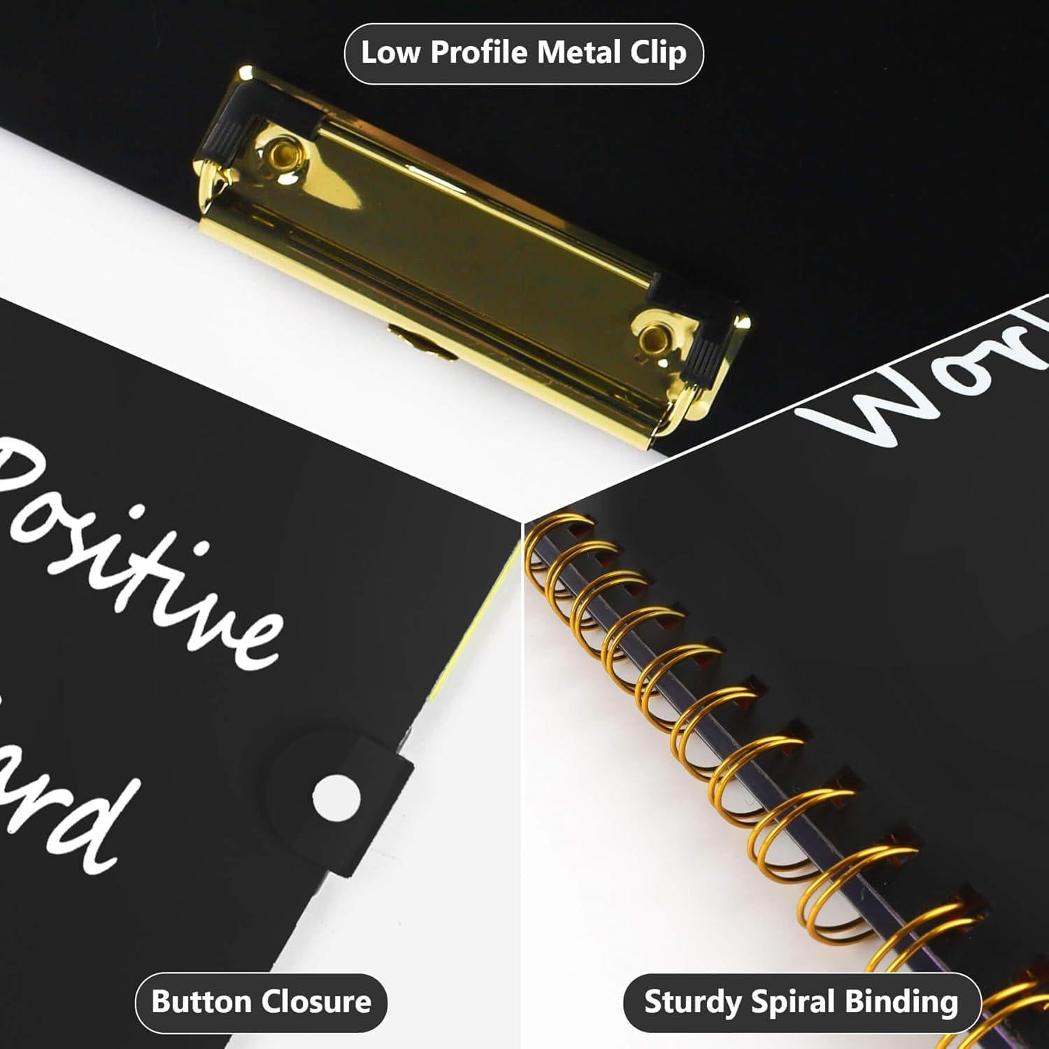 Folio de Portapapeles Multifuncional DIYNP Negro A4 con Bloc