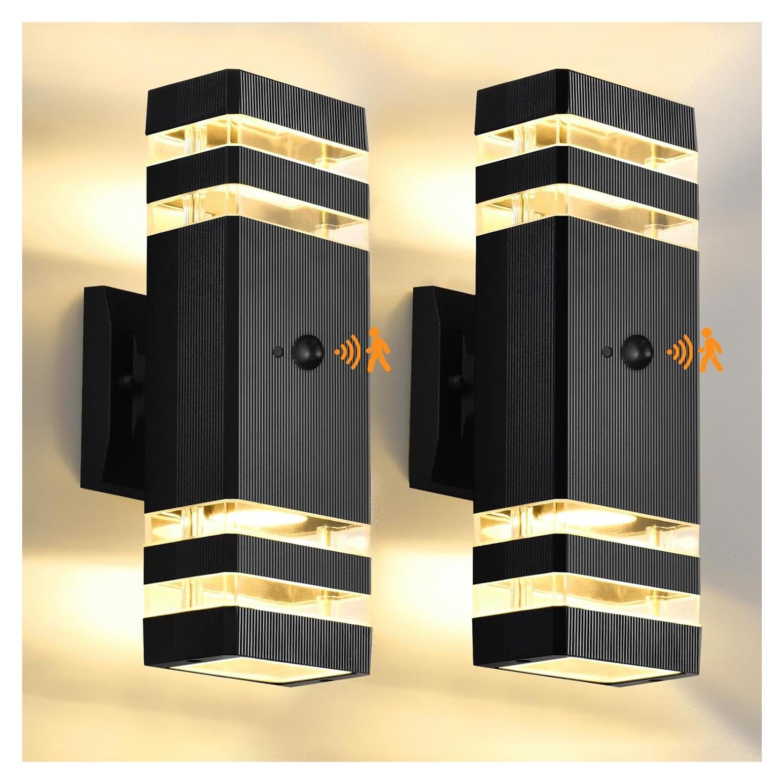 Luces de Pared Exteriores DASTOR con Sensor de Movimiento 2 Paquete