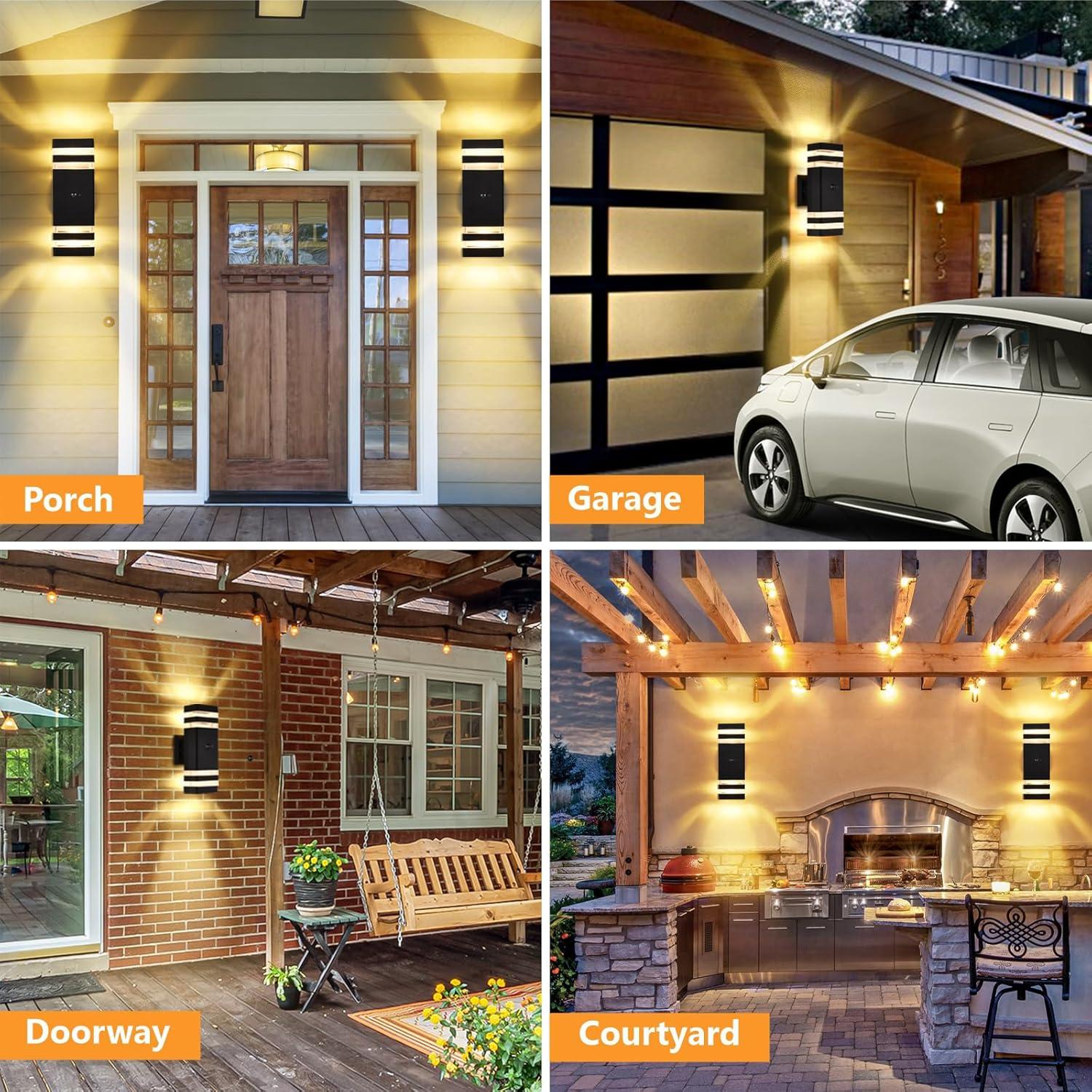 Luces de Pared Exteriores DASTOR con Sensor de Movimiento 2 Paquete