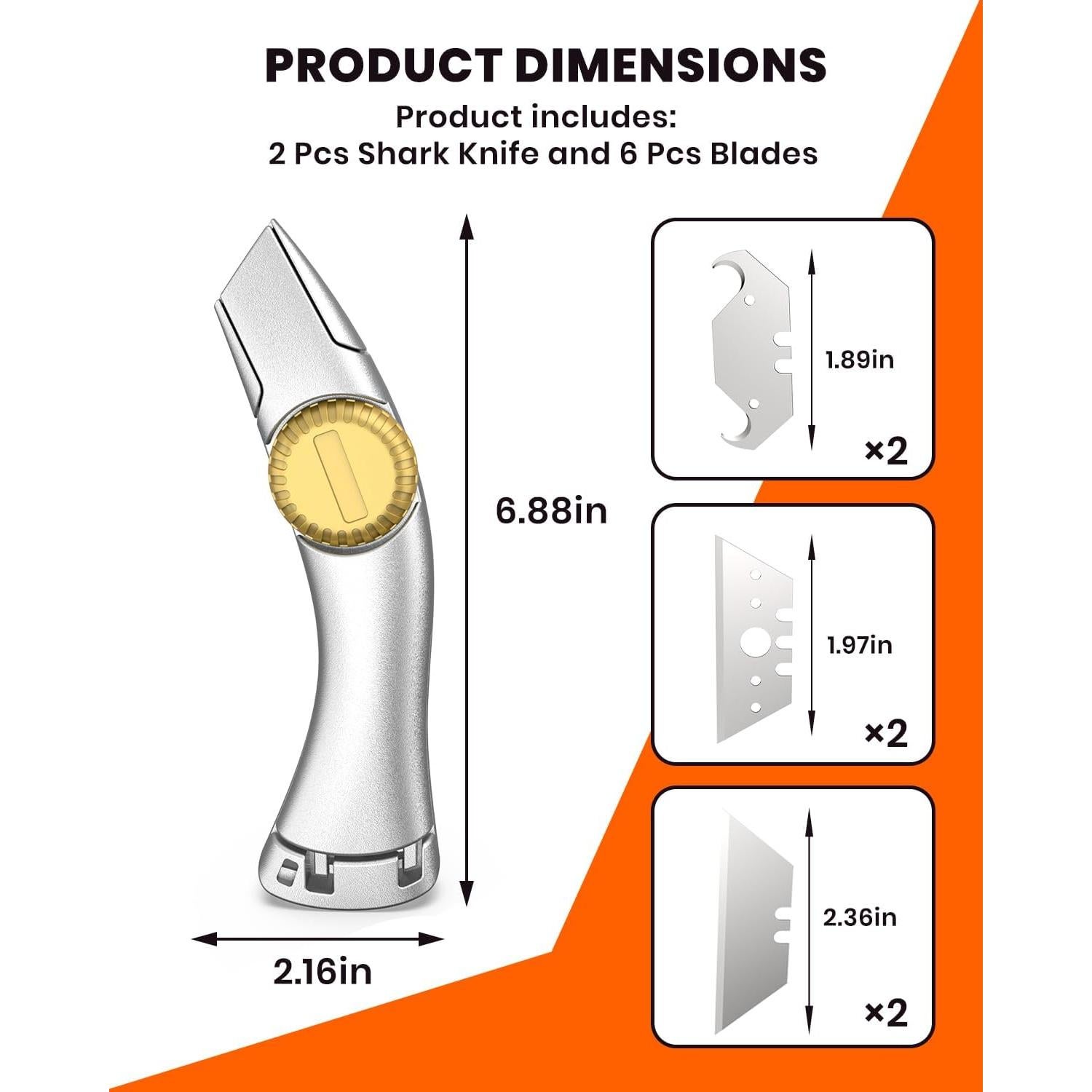 Cuchillo Utilitario Bilivein 2 Paquetes - Cuchillas de Aluminio