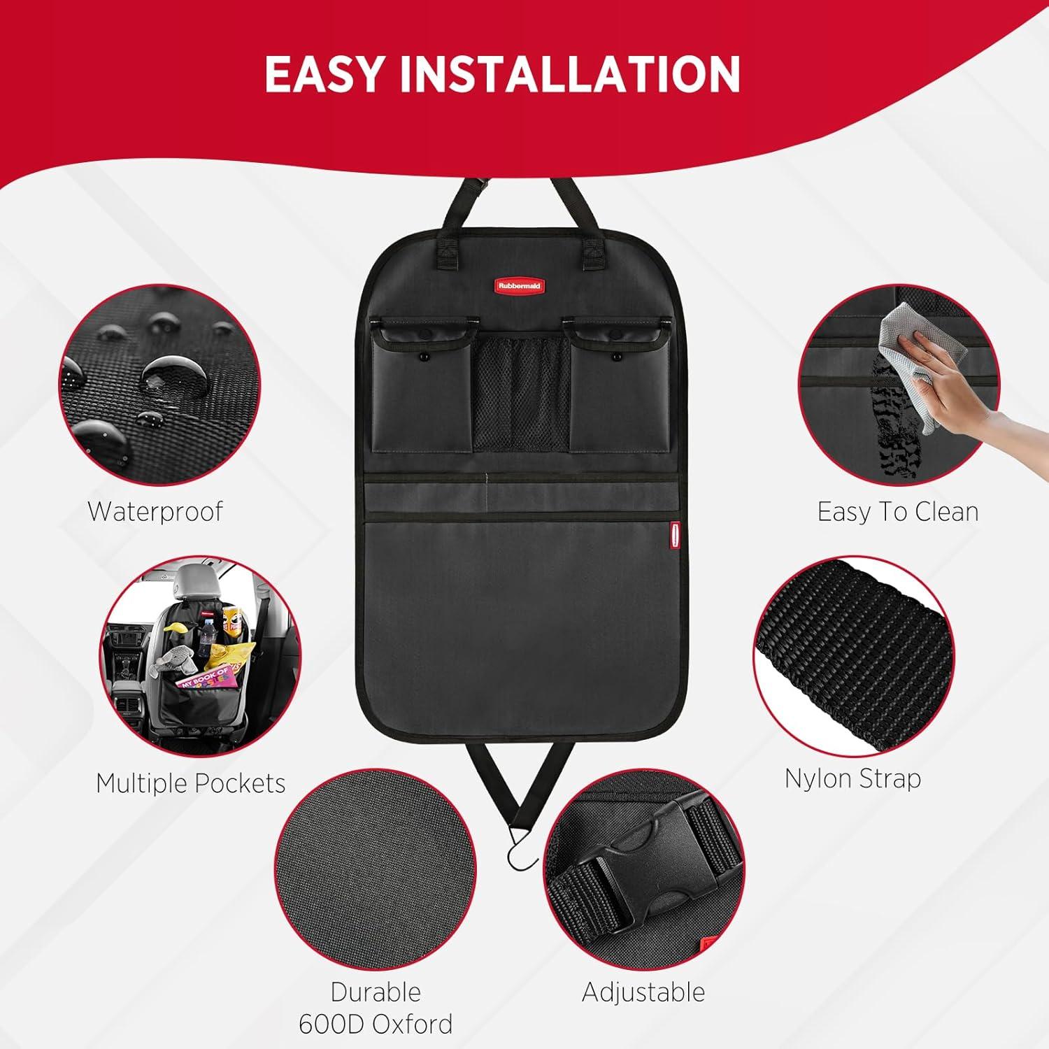 Organizador de Asiento Trasero Rubbermaid Negro con 6 Bolsillos