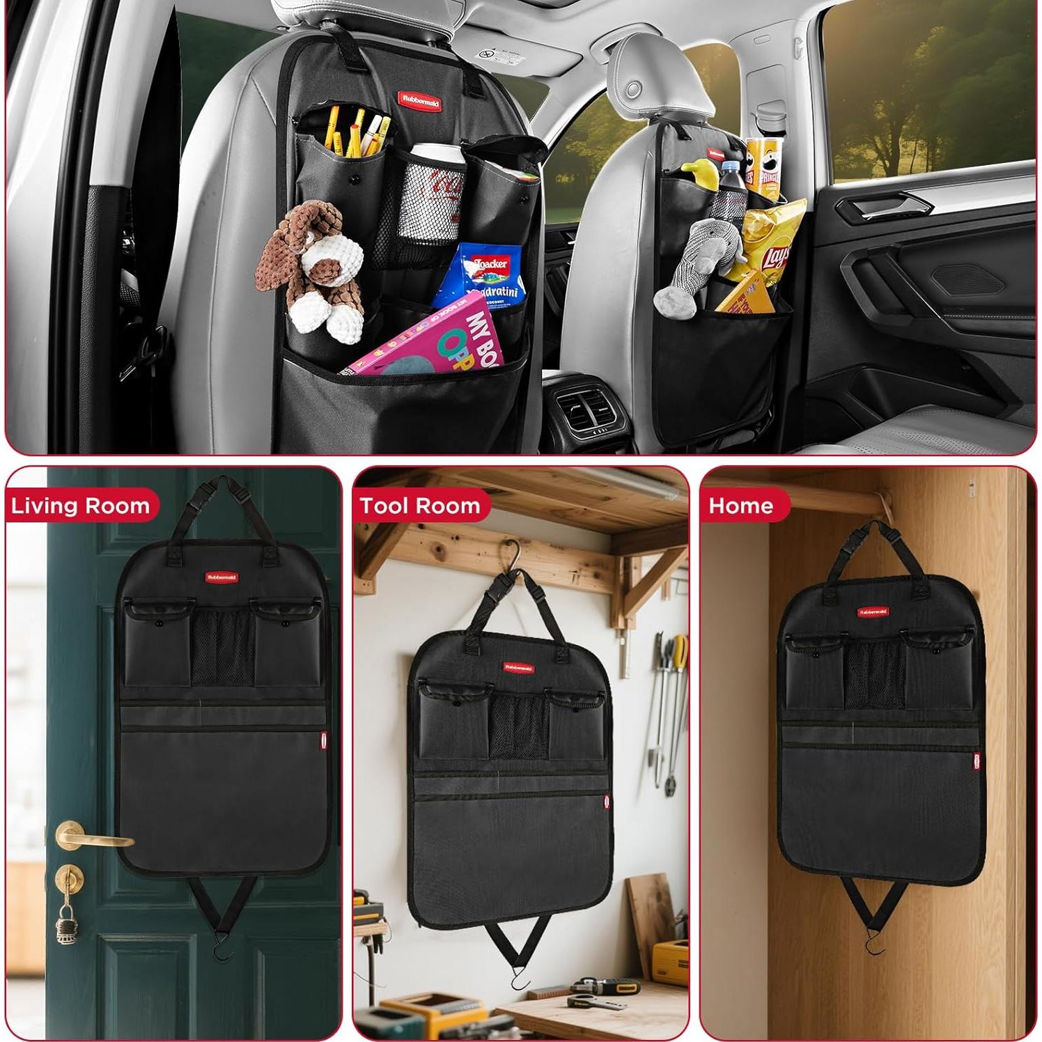 Organizador de Asiento Trasero Rubbermaid Negro con 6 Bolsillos