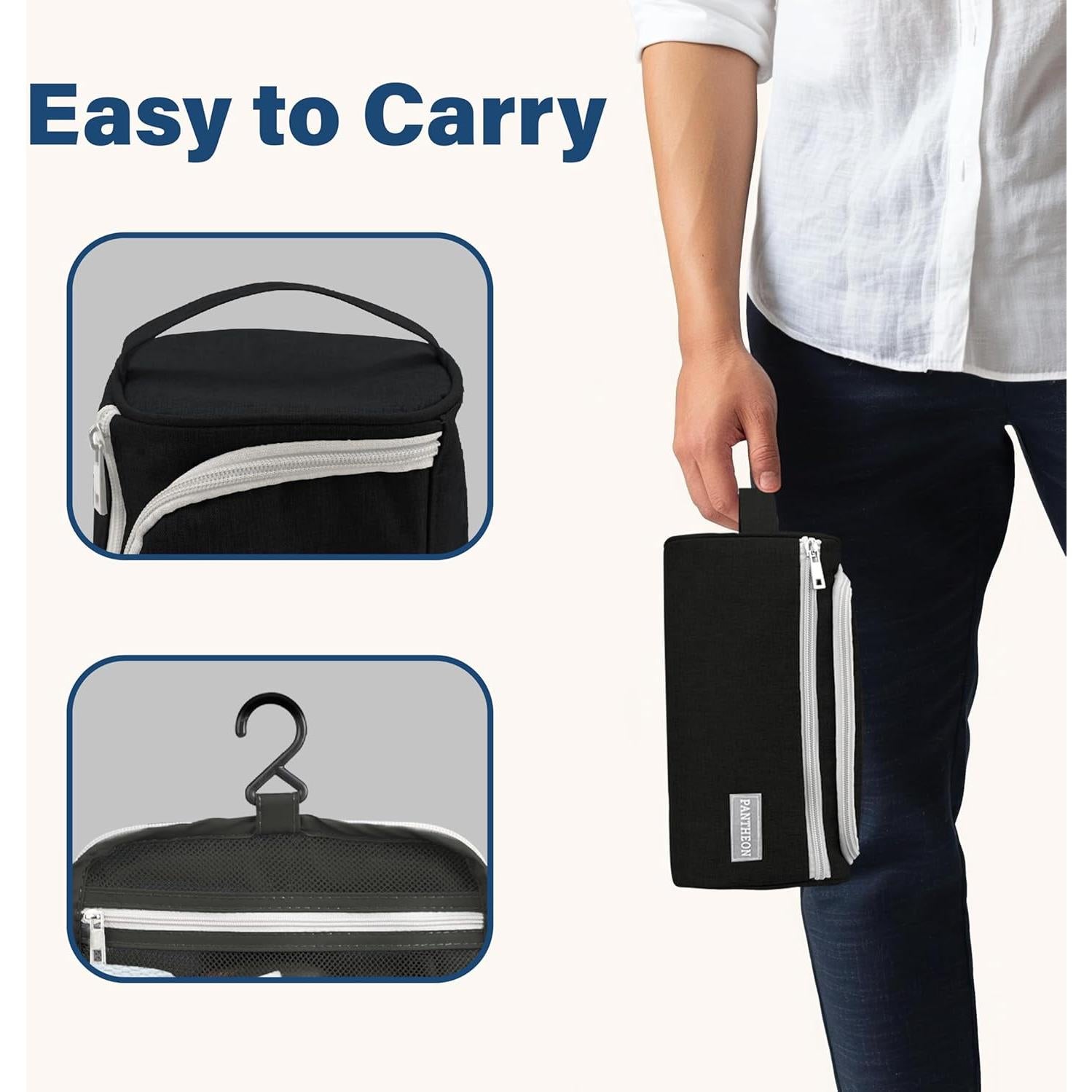 Bolsa de Aseo de Viaje Pantheon Negra - Organizador Unisex