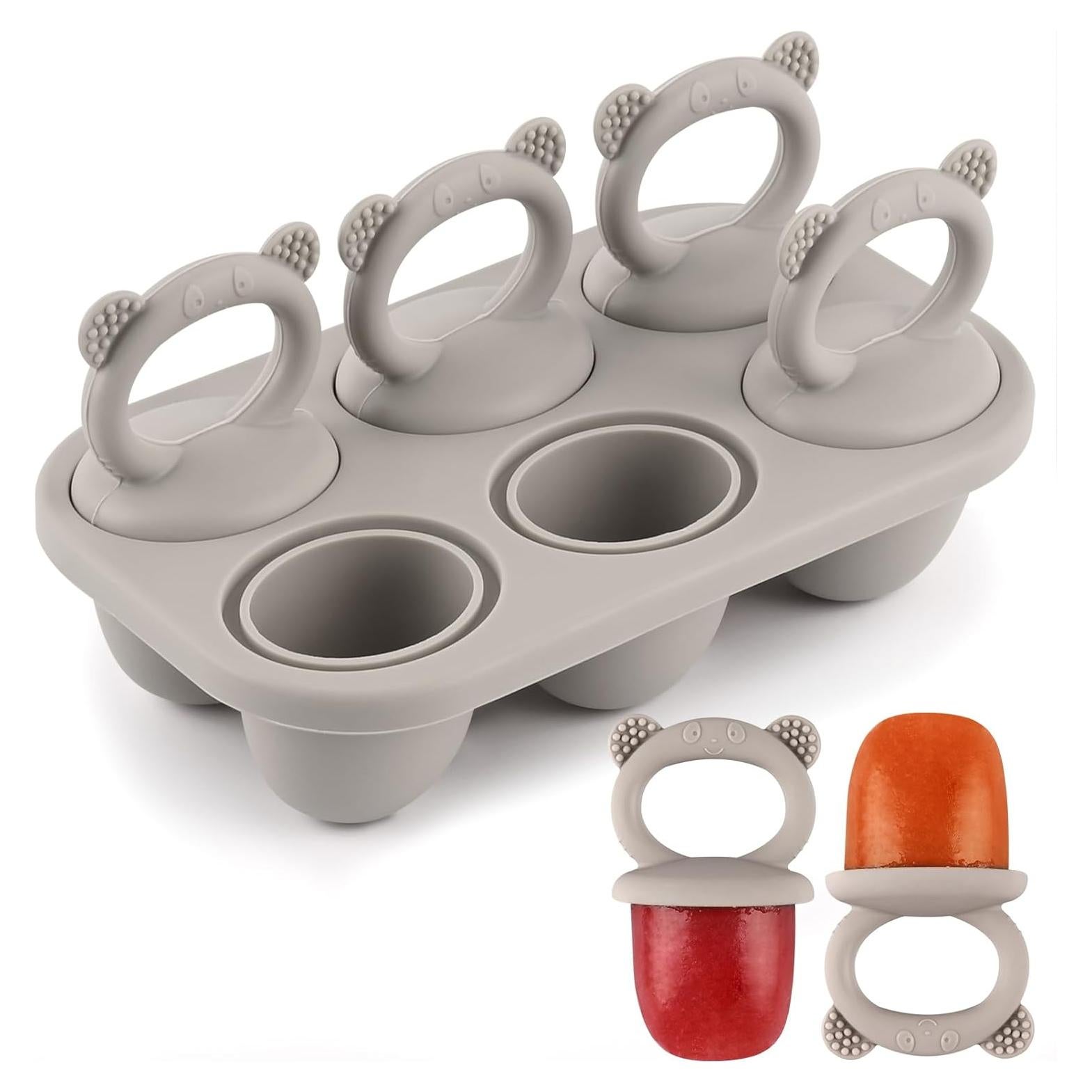 Moukiween Moldes de Paletas para Bebés - Silicona Grises