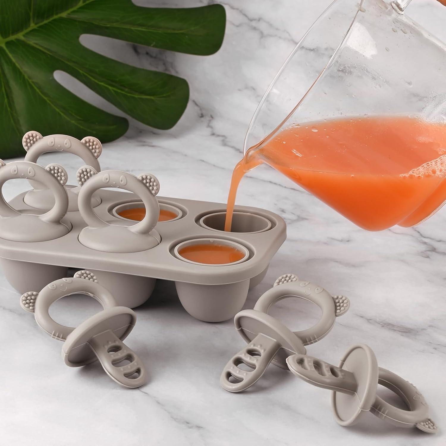 Moukiween Moldes de Paletas para Bebés - Silicona Grises