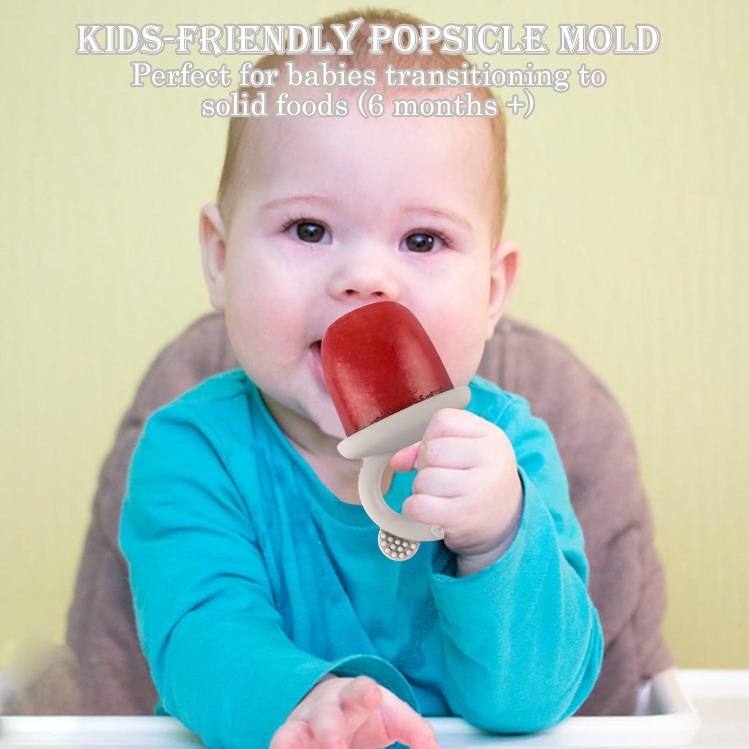 Moukiween Moldes de Paletas para Bebés - Silicona Grises