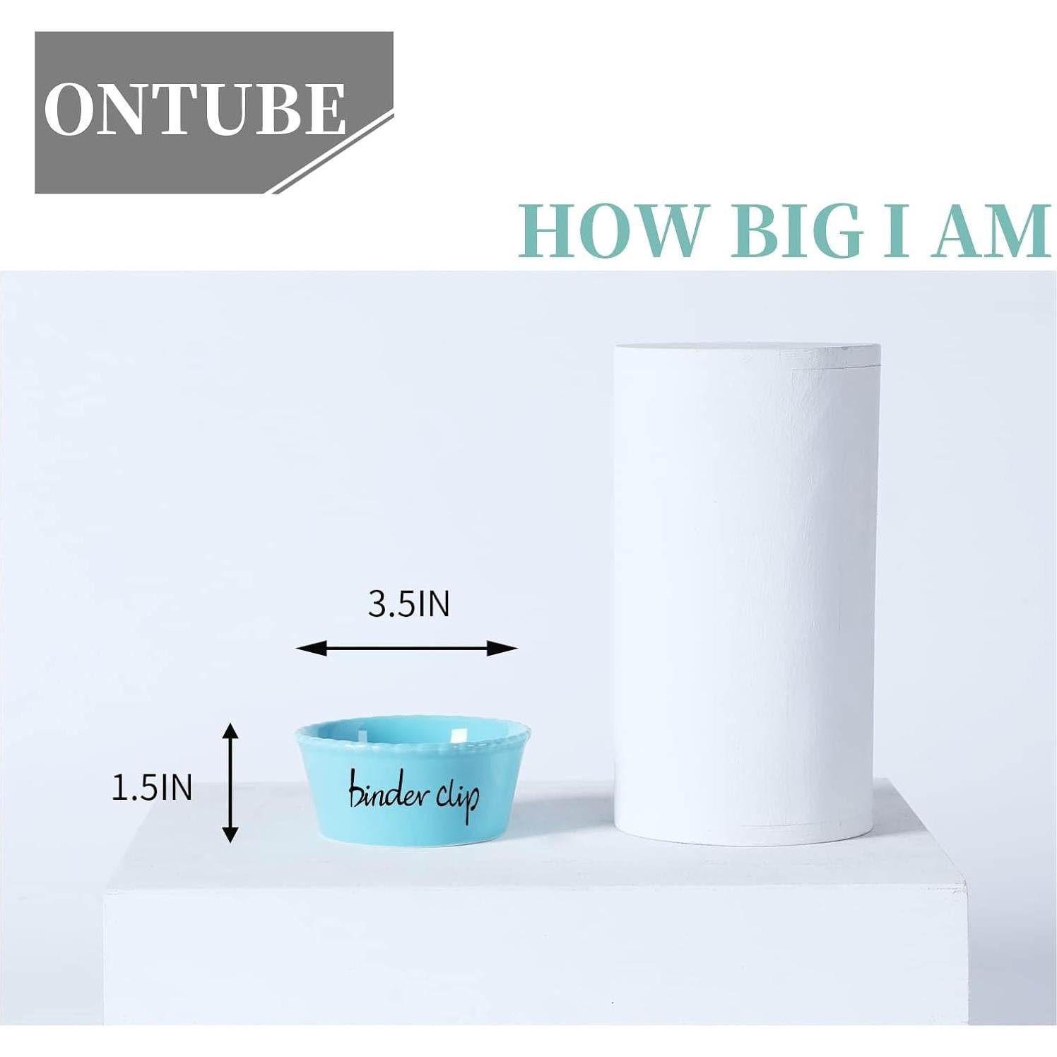 Soporte de Clips de Papel y Carpeta ONTUBE Cerámica Turquesa