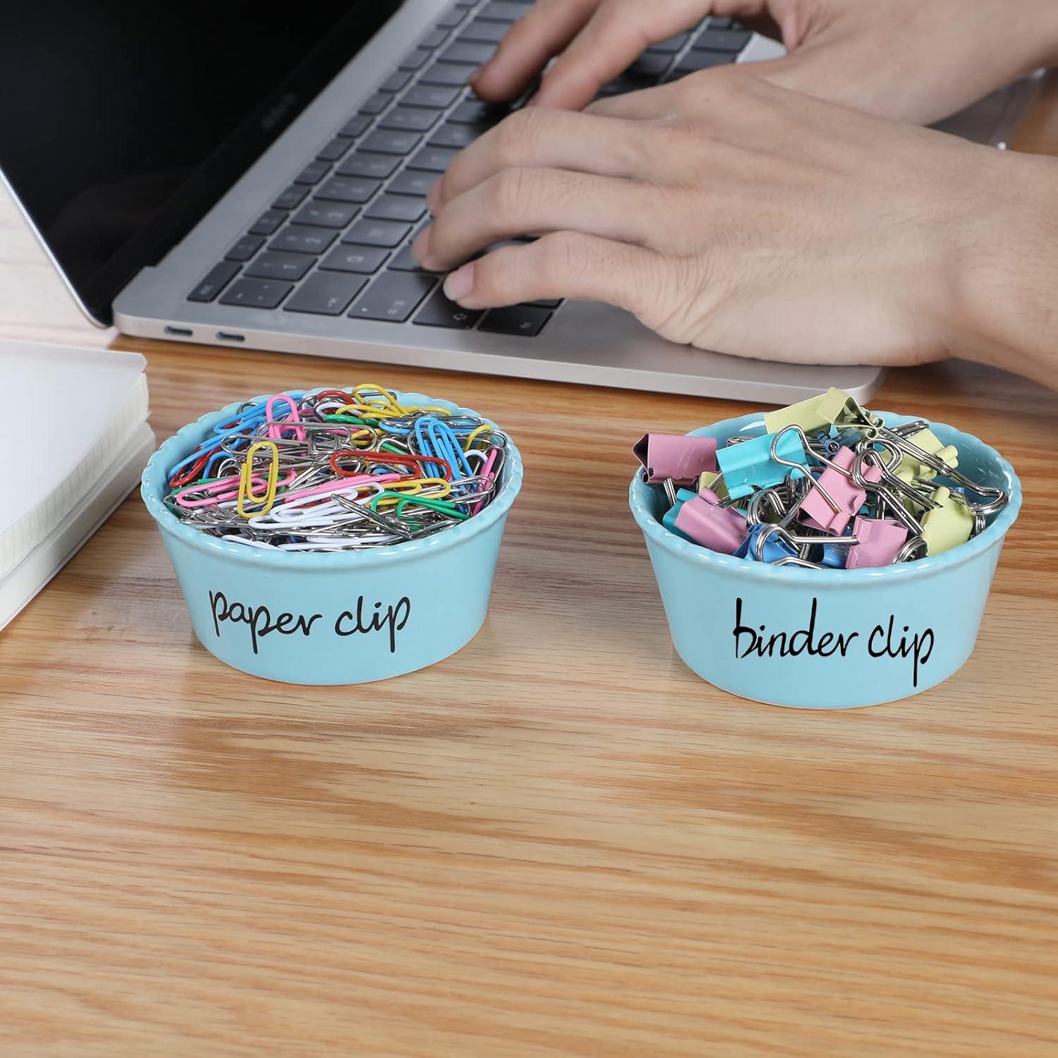 Soporte de Clips de Papel y Carpeta ONTUBE Cerámica Turquesa