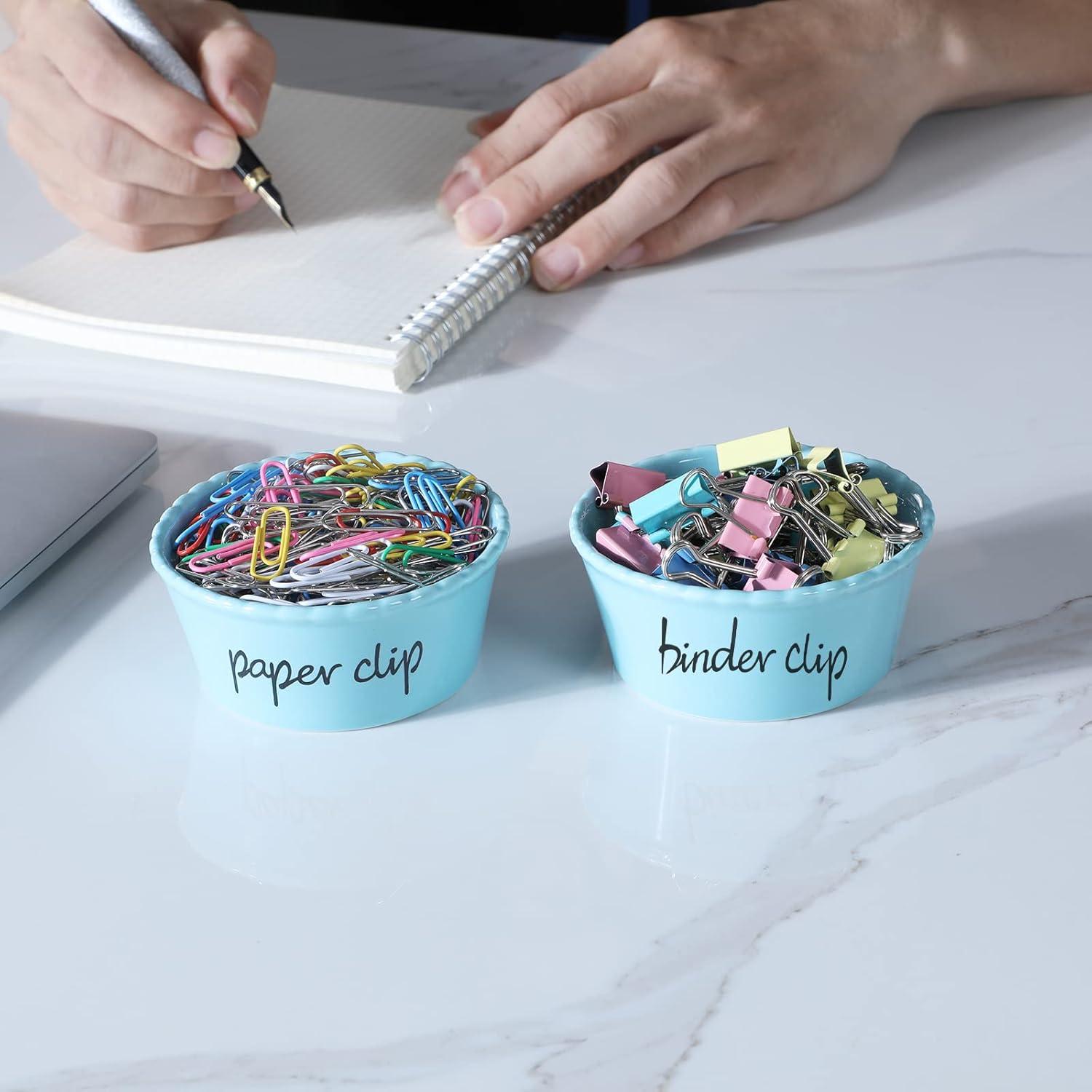 Soporte de Clips de Papel y Carpeta ONTUBE Cerámica Turquesa