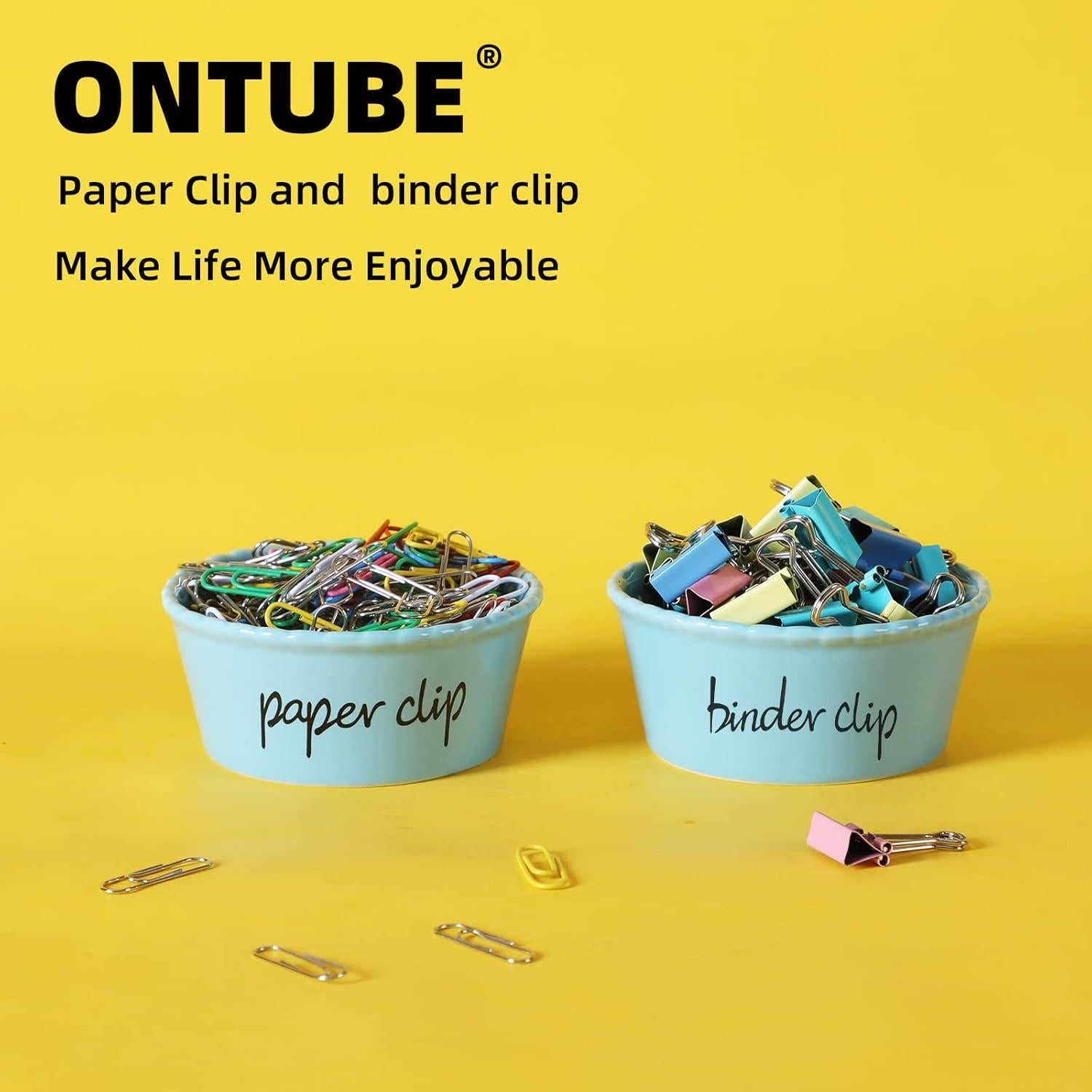 Soporte de Clips de Papel y Carpeta ONTUBE Cerámica Turquesa