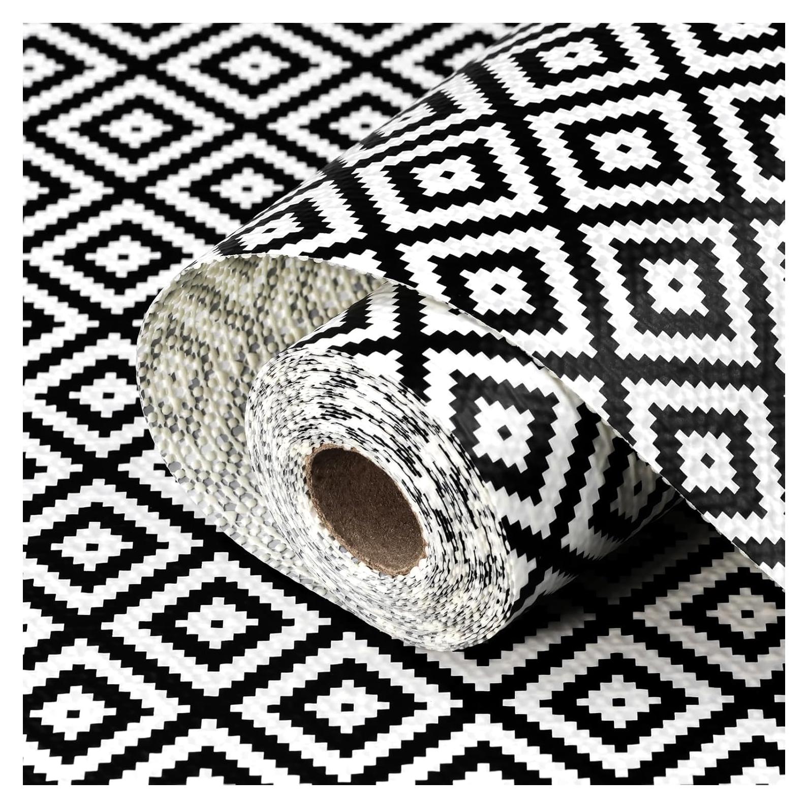 Forro de Estante Antideslizante Qianglive 30.48x304.8 cm Negro