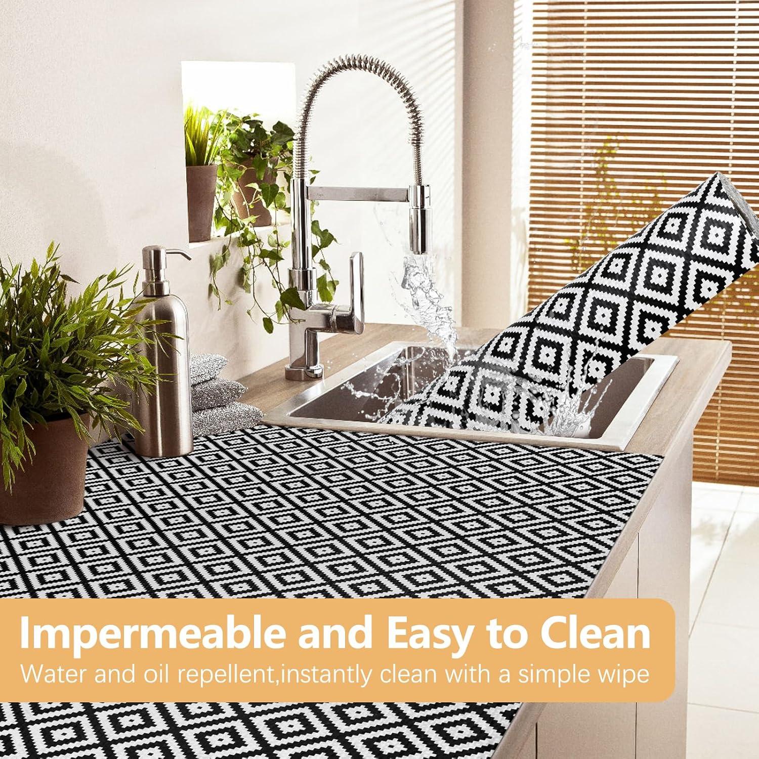 Forro de Estante Antideslizante Qianglive 30.48x304.8 cm Negro