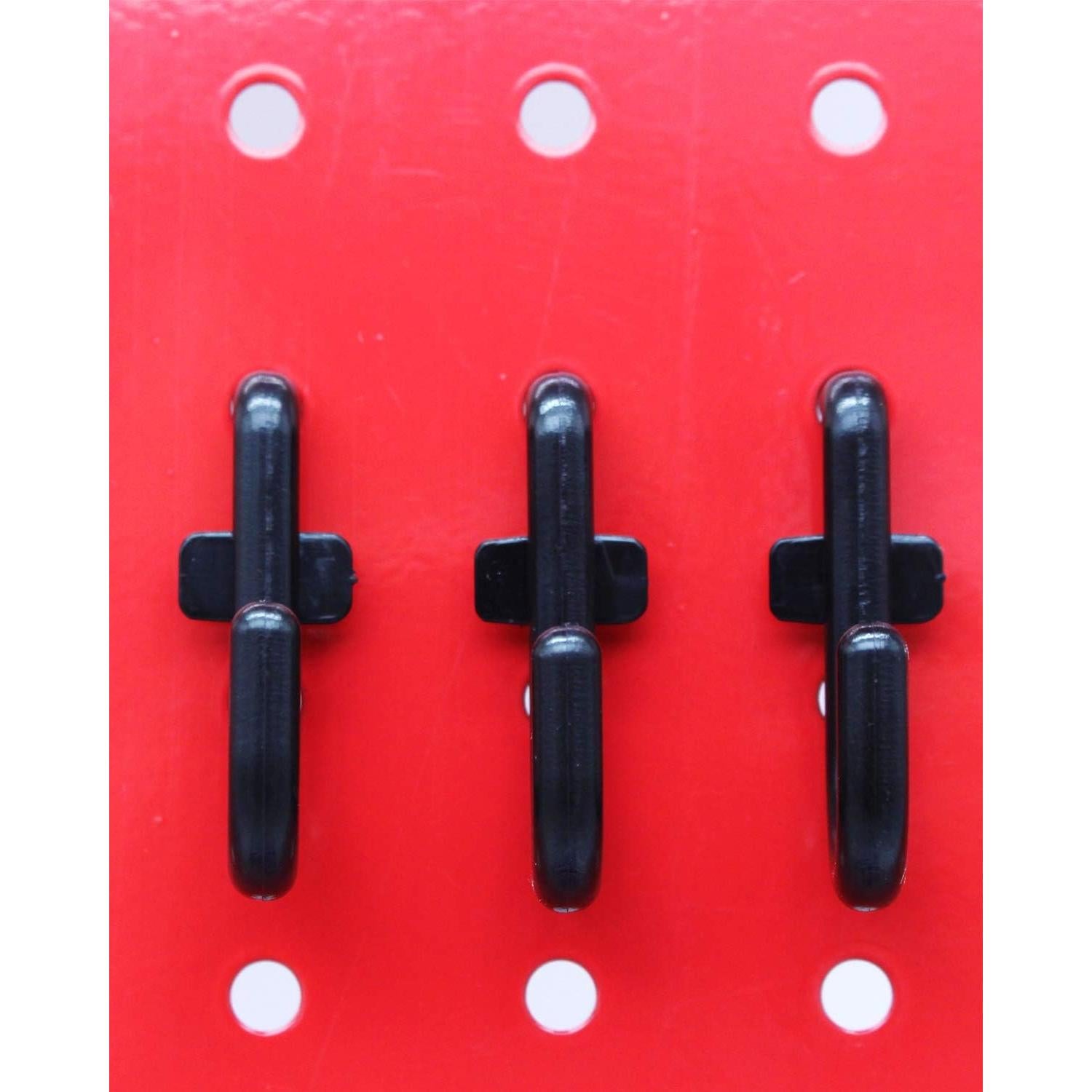 Ganchos en J Negros Loaskey para Tablero de Perforación - 100 Piezas