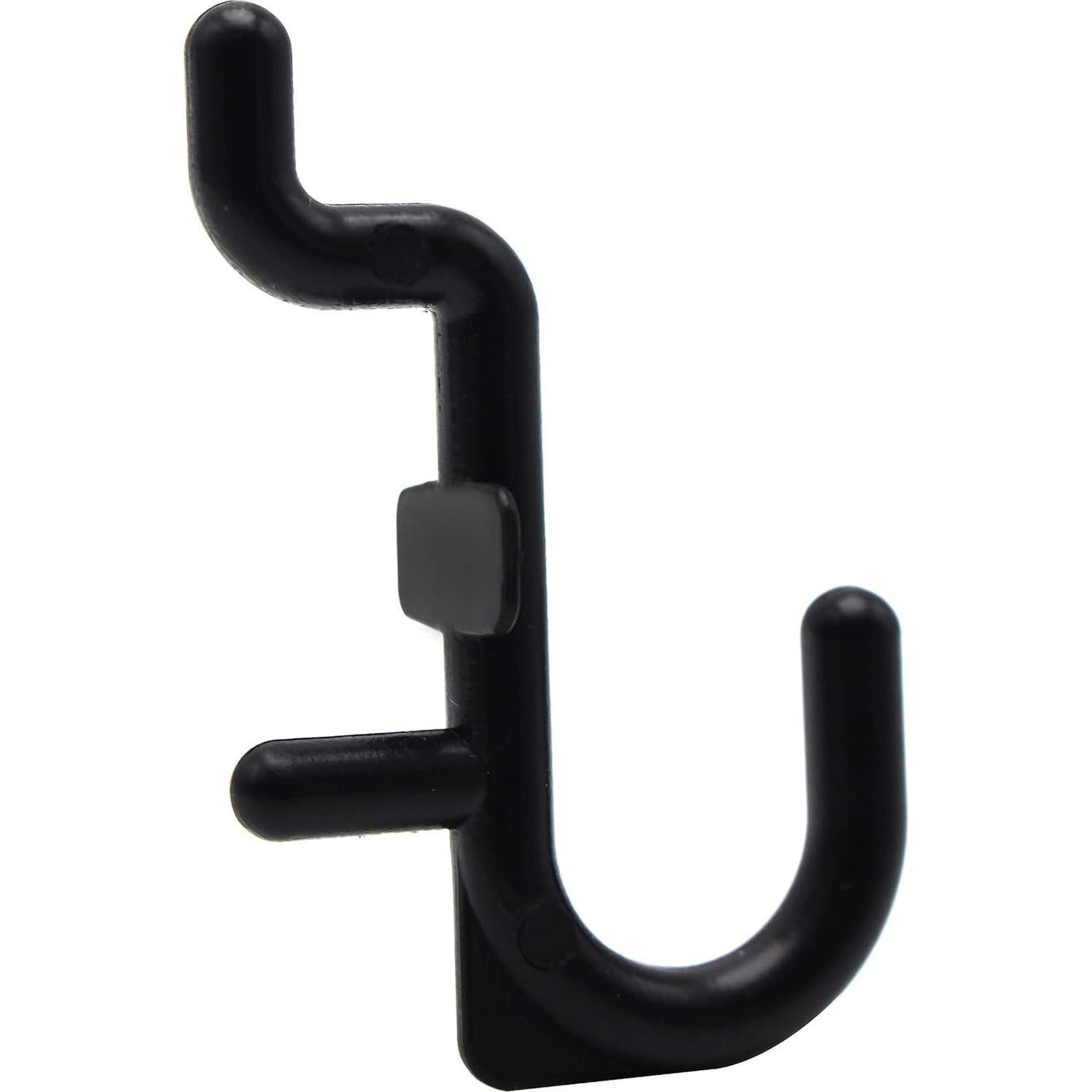 Ganchos en J Negros Loaskey para Tablero de Perforación - 100 Piezas