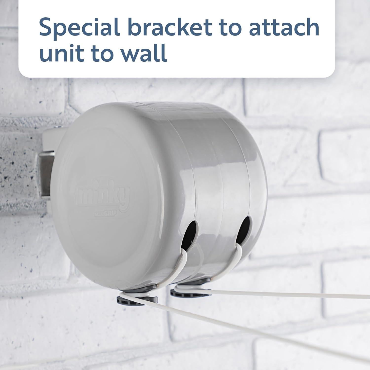 Línea de Ropa Retráctil Minky Homecare 30m Gris PVC Resistente