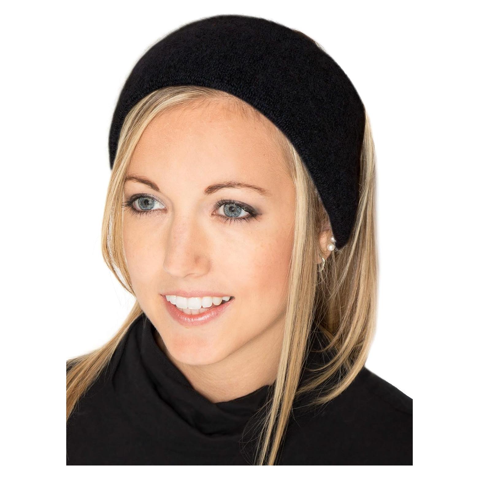 Cinta para la cabeza de alpaca AndeanSun - Calentador de orejas negro