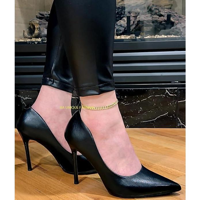 Tobillera de oro electrochapado para mujeres - Figaro, Cubana, Mariner, 22.86-30.48 cm