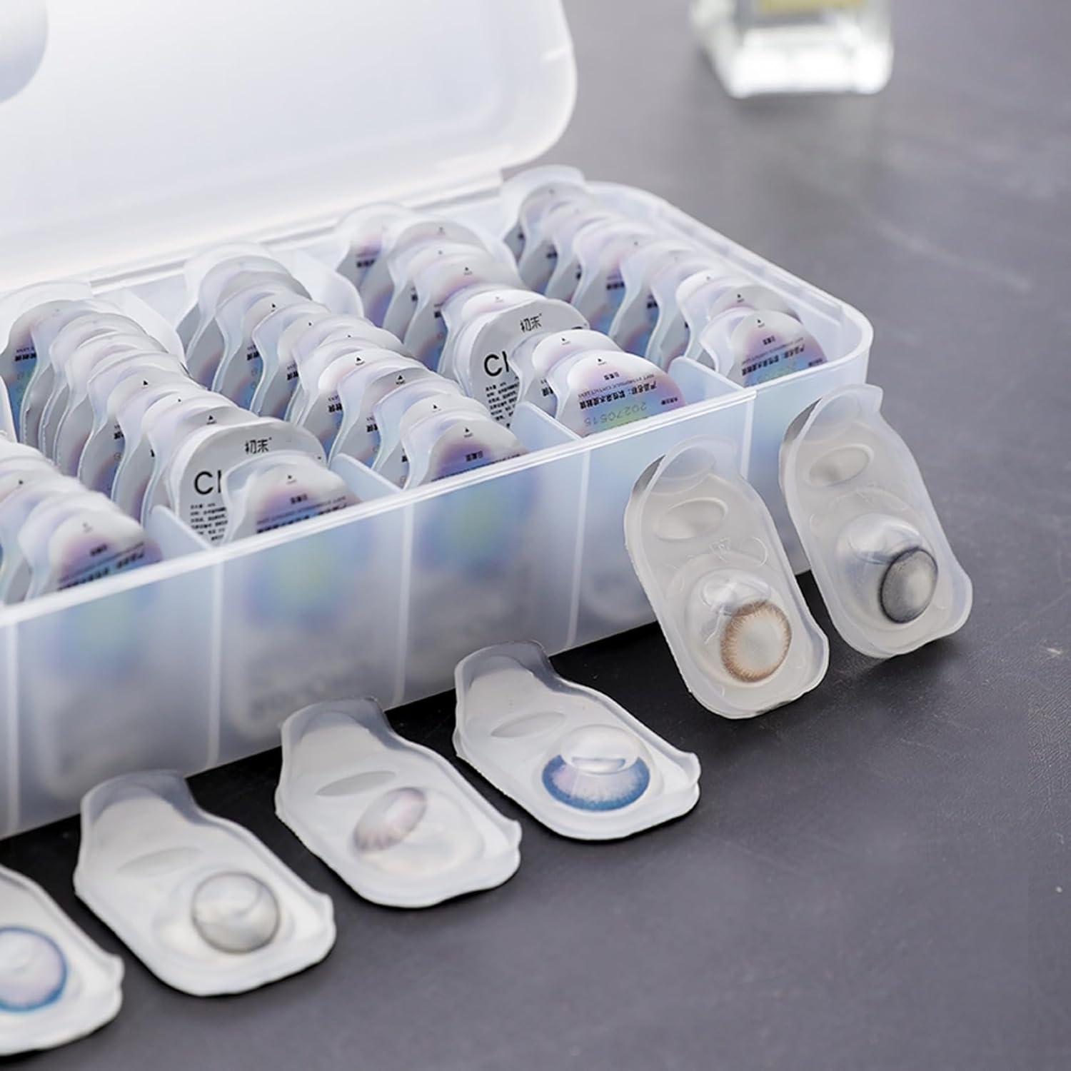 Caja de Almacenamiento para Lentes de Contacto MUQING 2 PCS Blanca