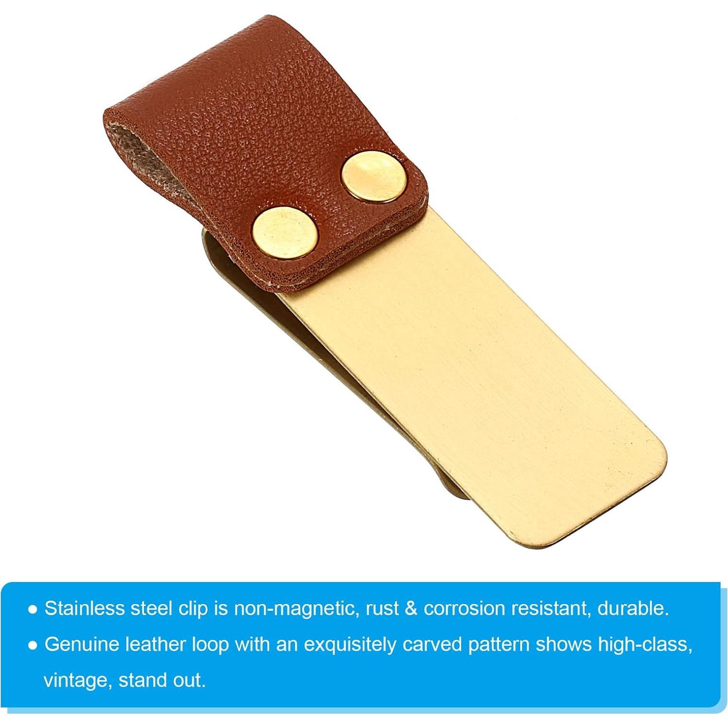 Soporte para bolígrafo PATIKIL de cuero, paquete de 3, marrón