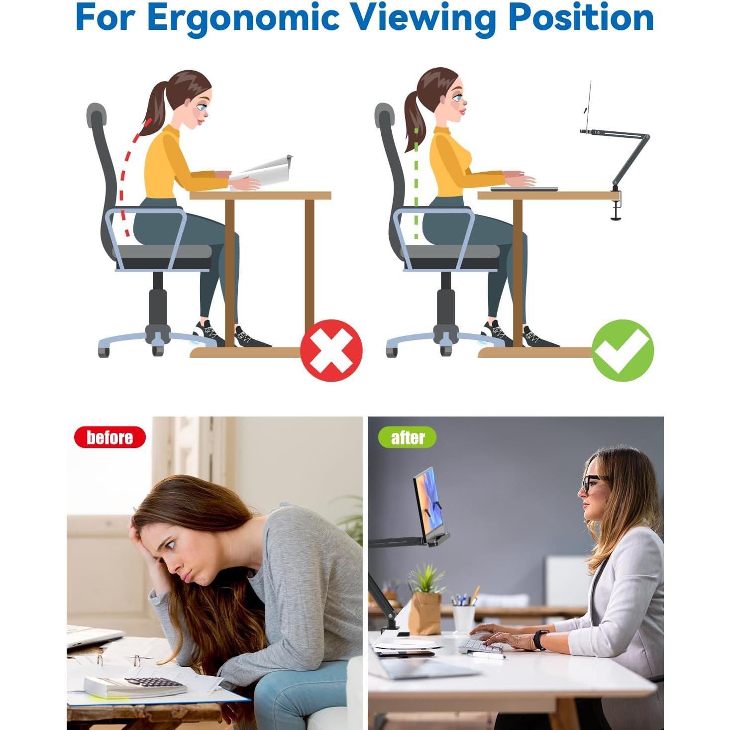 Soporte de Libro Ergonómico YCNEW Gris Altura Ajustable 50.8cm