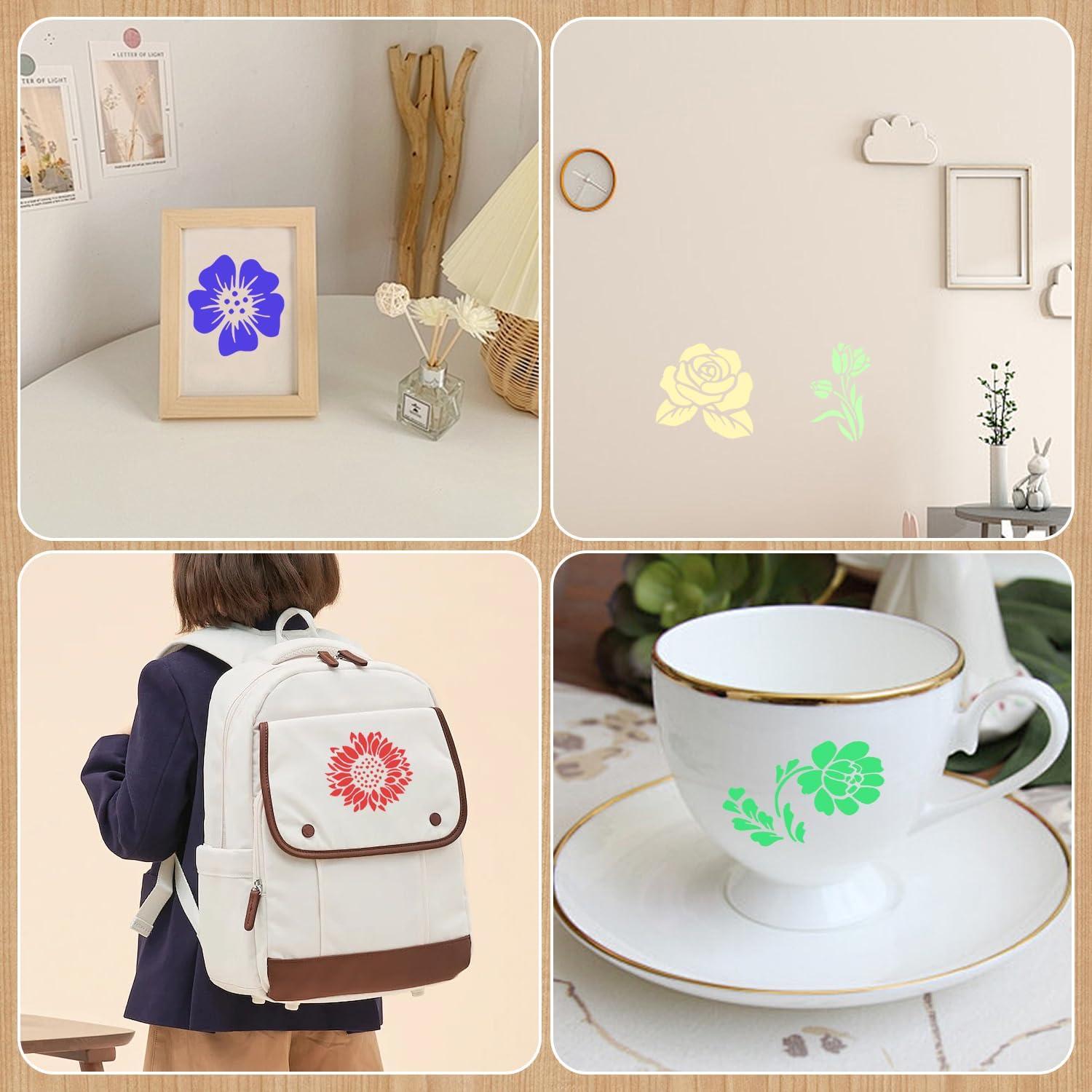 20 Plantillas Reutilizables de Flores 7.62 cm Resflyar