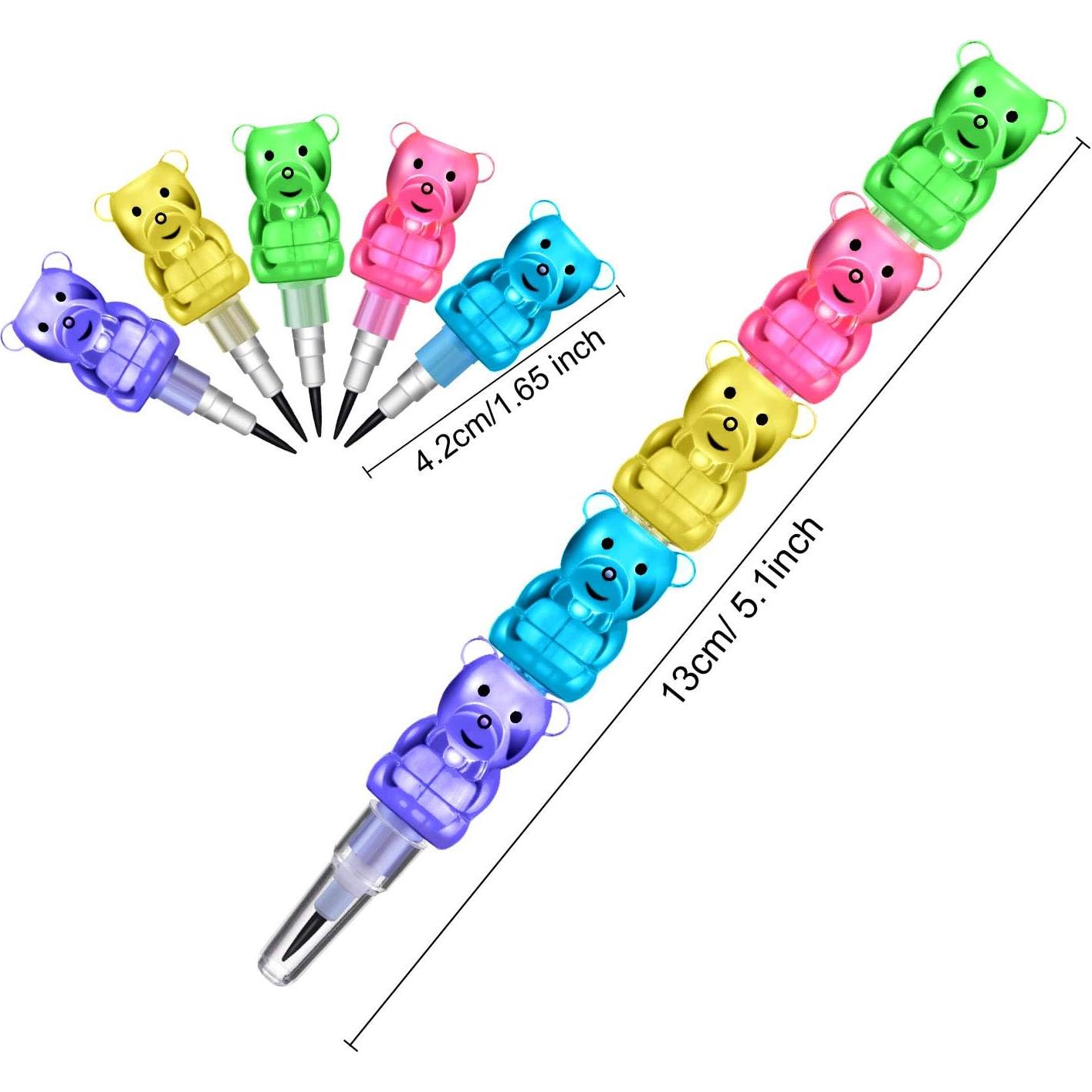 Lápices Apilables Boao 30 Pcs Oso Coloreados 5 en 1