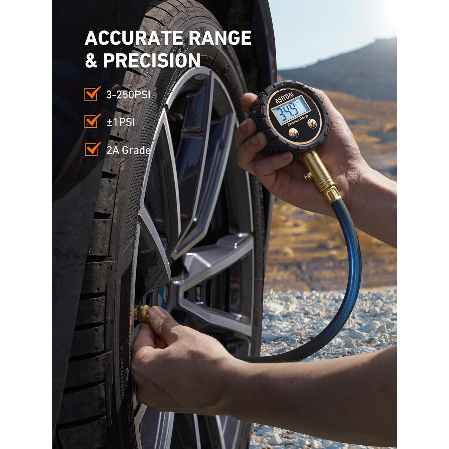 Medidor Digital de Presión de Neumáticos AstroAI Pro 3-250 PSI