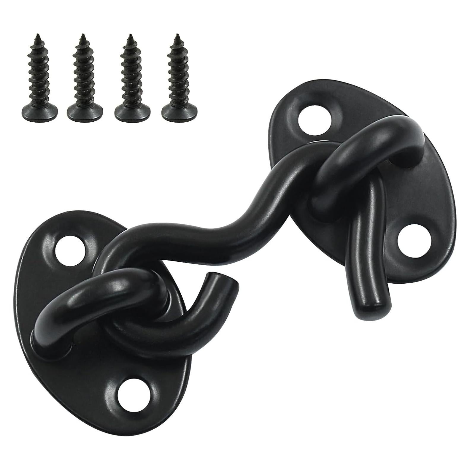 Gancho y Ojo Pestillo Waziaqoc 5.08 cm Acero Inoxidable Negro