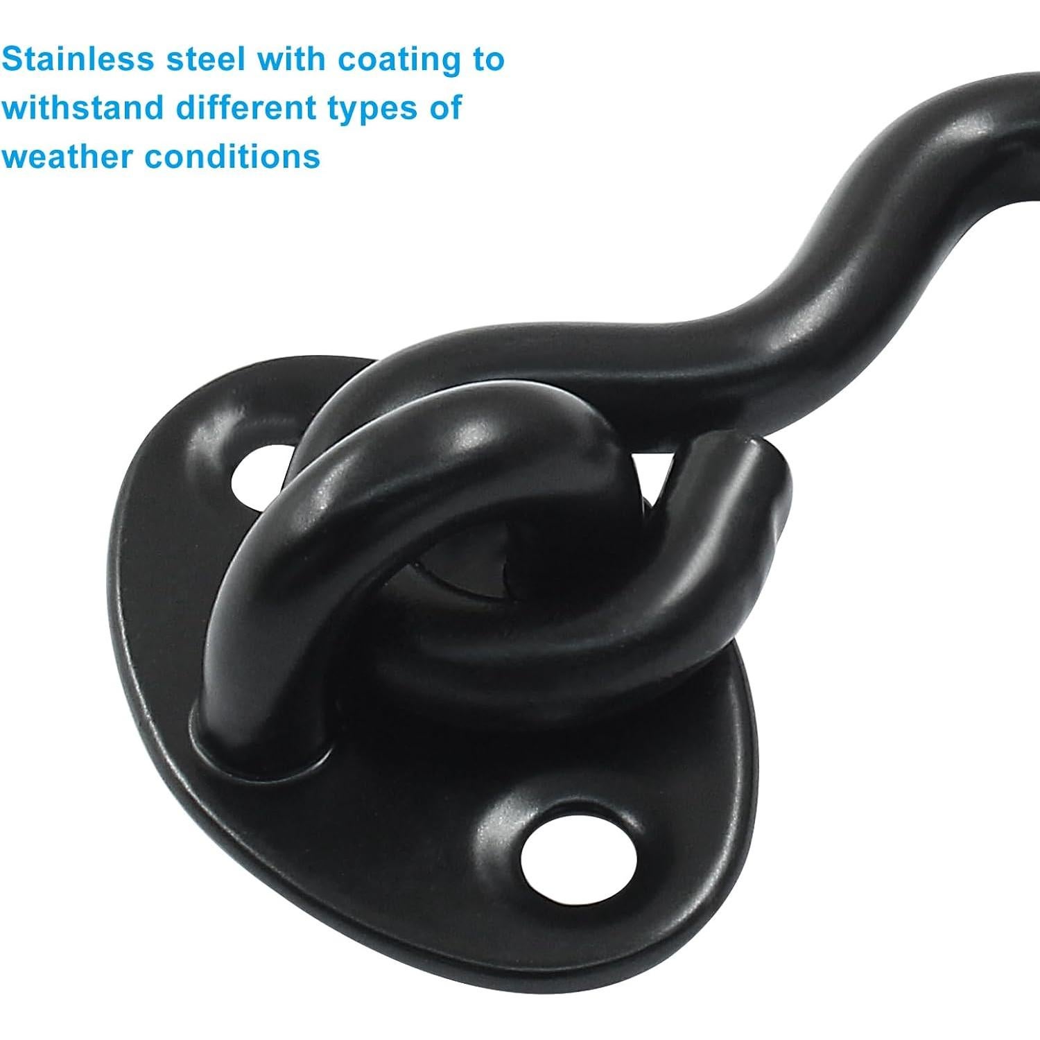 Gancho y Ojo Pestillo Waziaqoc 5.08 cm Acero Inoxidable Negro