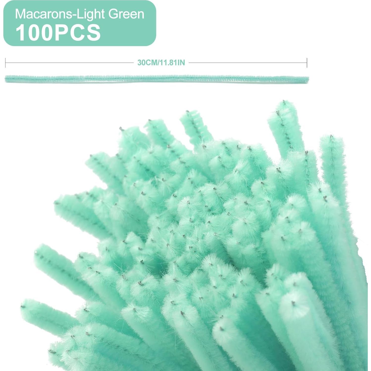 100 Limpiapipas Verde Limón Zlulary para Manualidades DIY